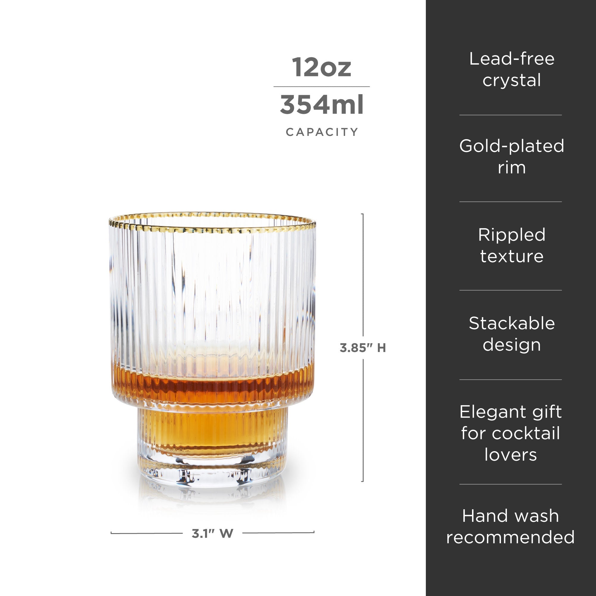 Meridian Crystal Tumblers Set of 2 - Decor Addict, LLC