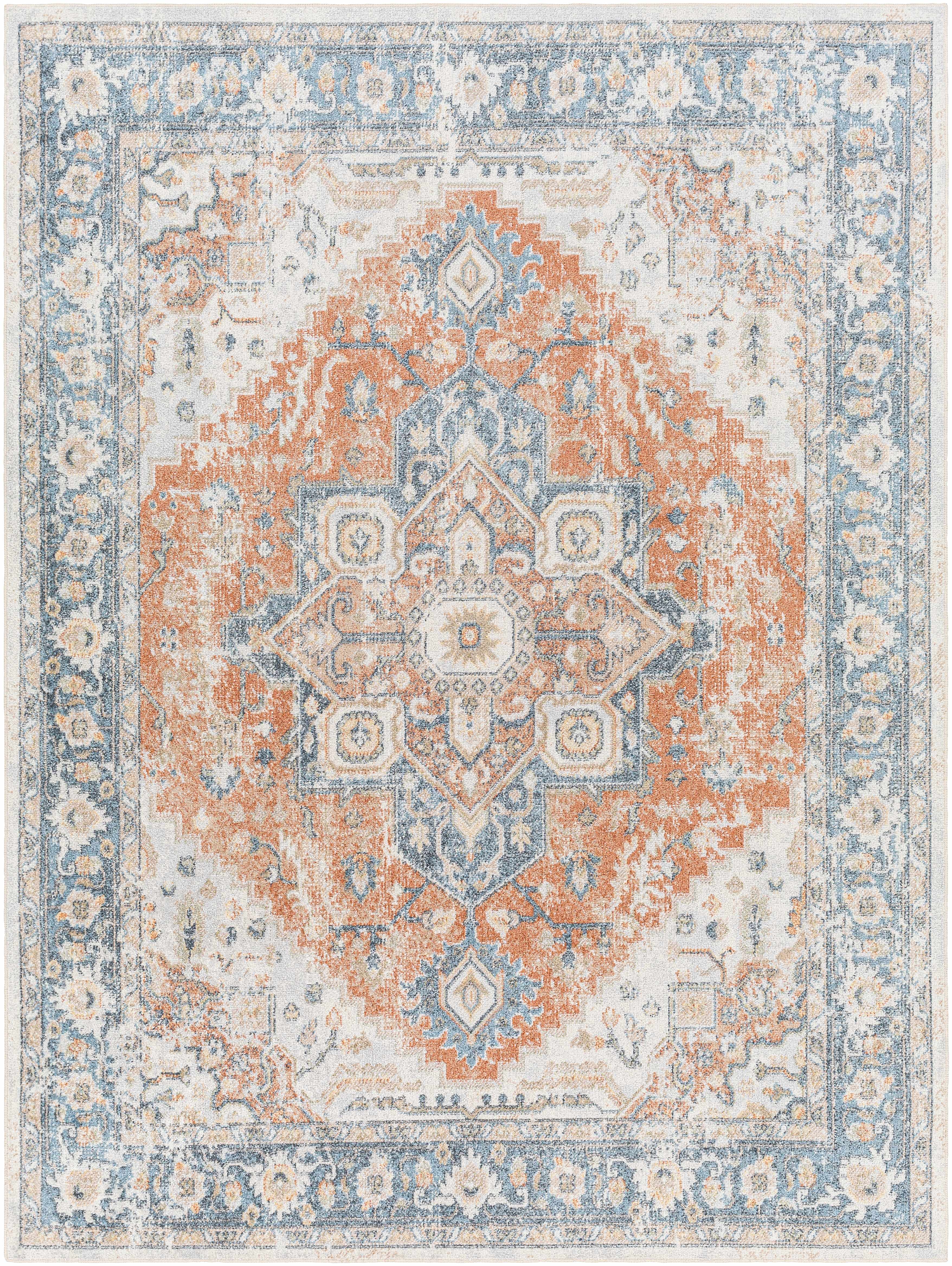 Ezri Rust Washable Area Rug - Decor Addict, LLC