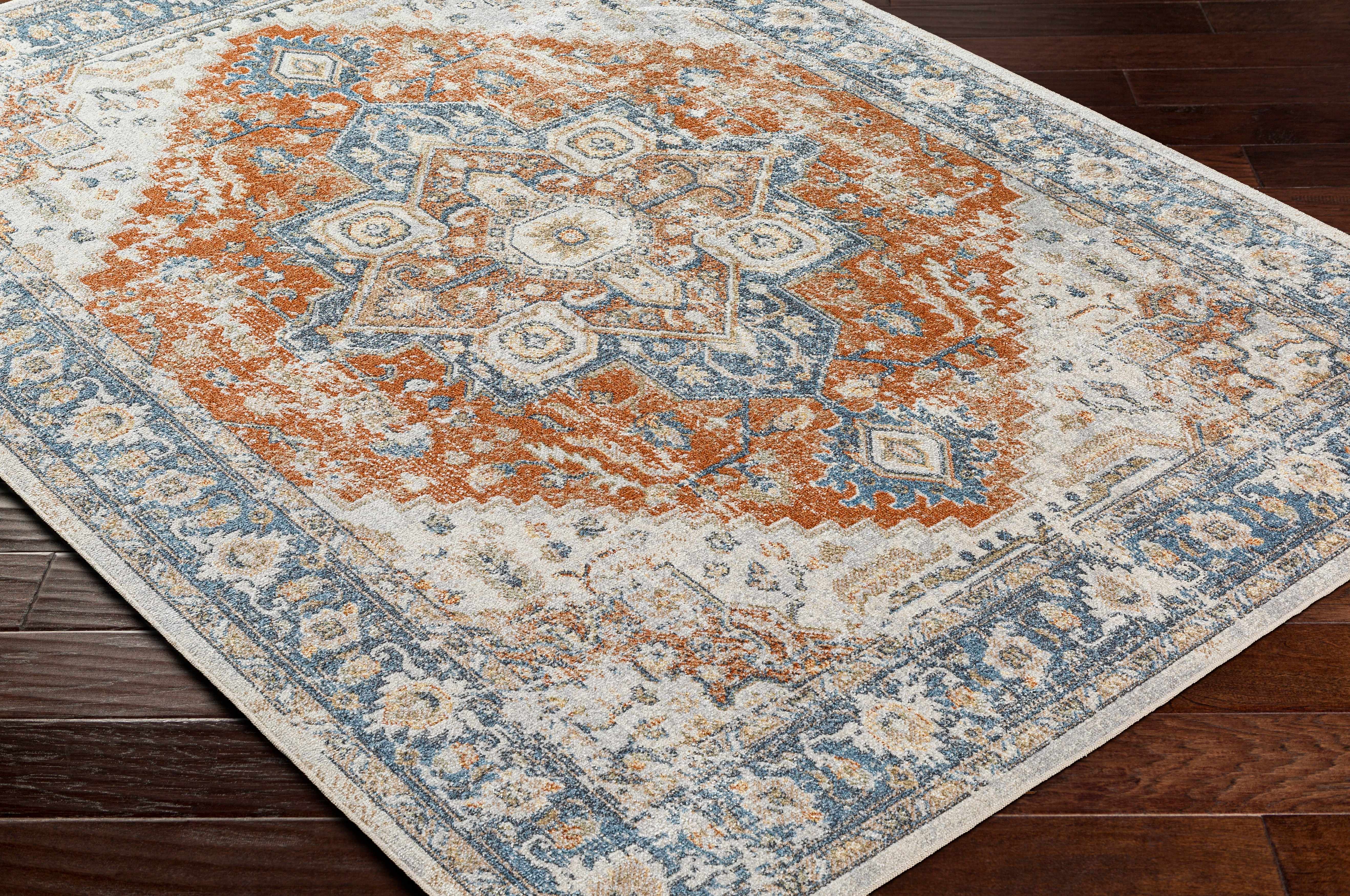 Ezri Rust Washable Area Rug - Decor Addict, LLC