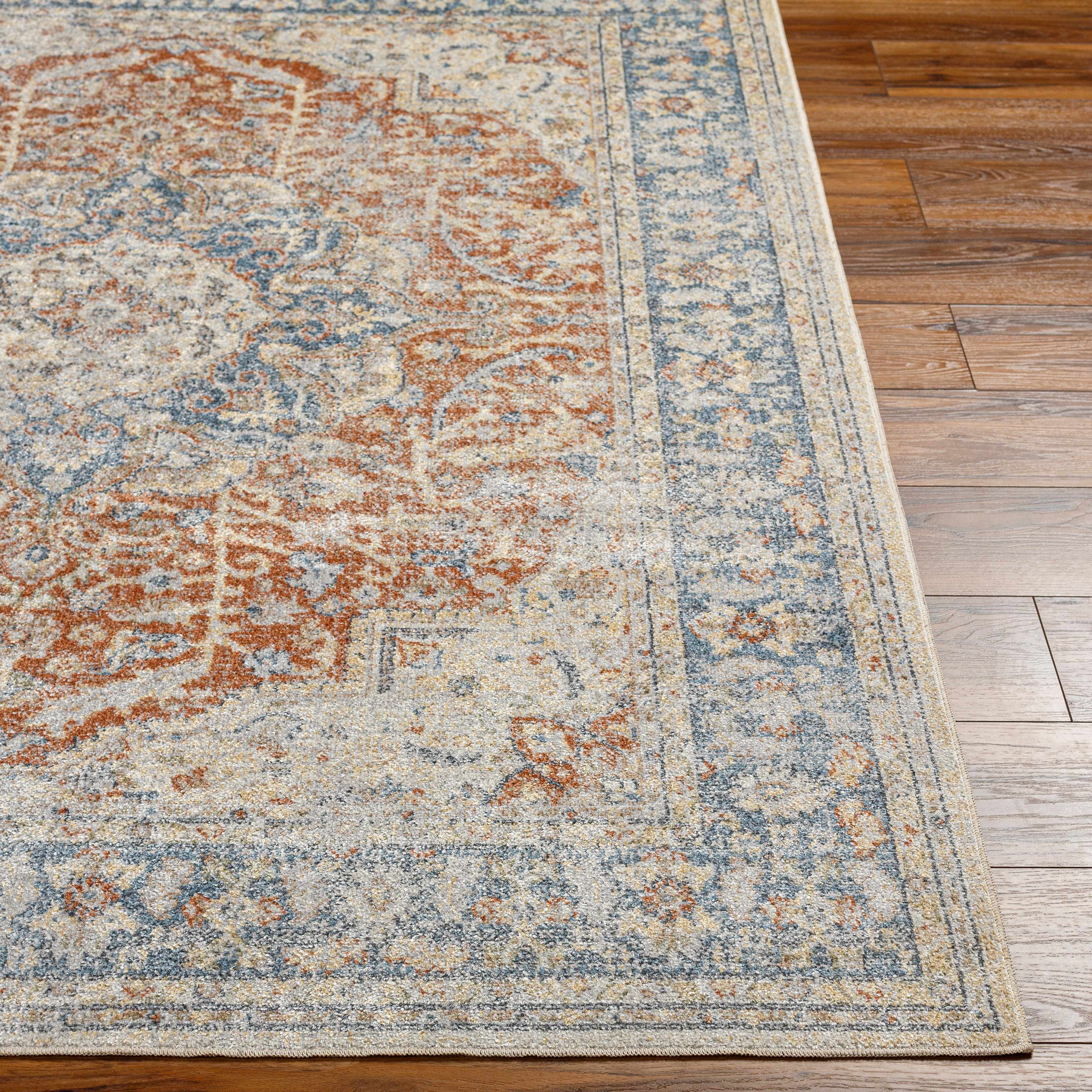 Emke Rust Washable Area Rug - Decor Addict, LLC