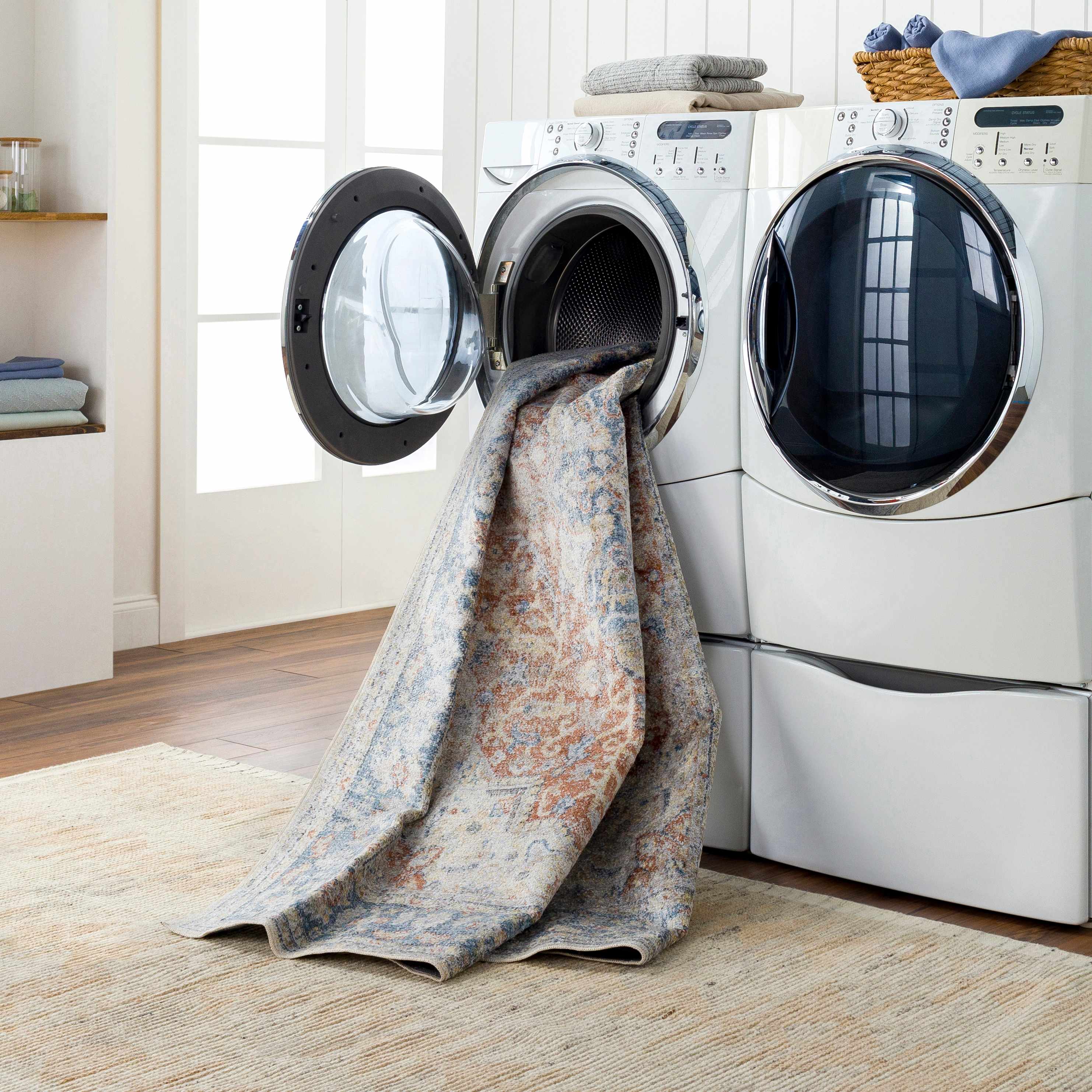 Emke Rust Washable Area Rug - Decor Addict, LLC