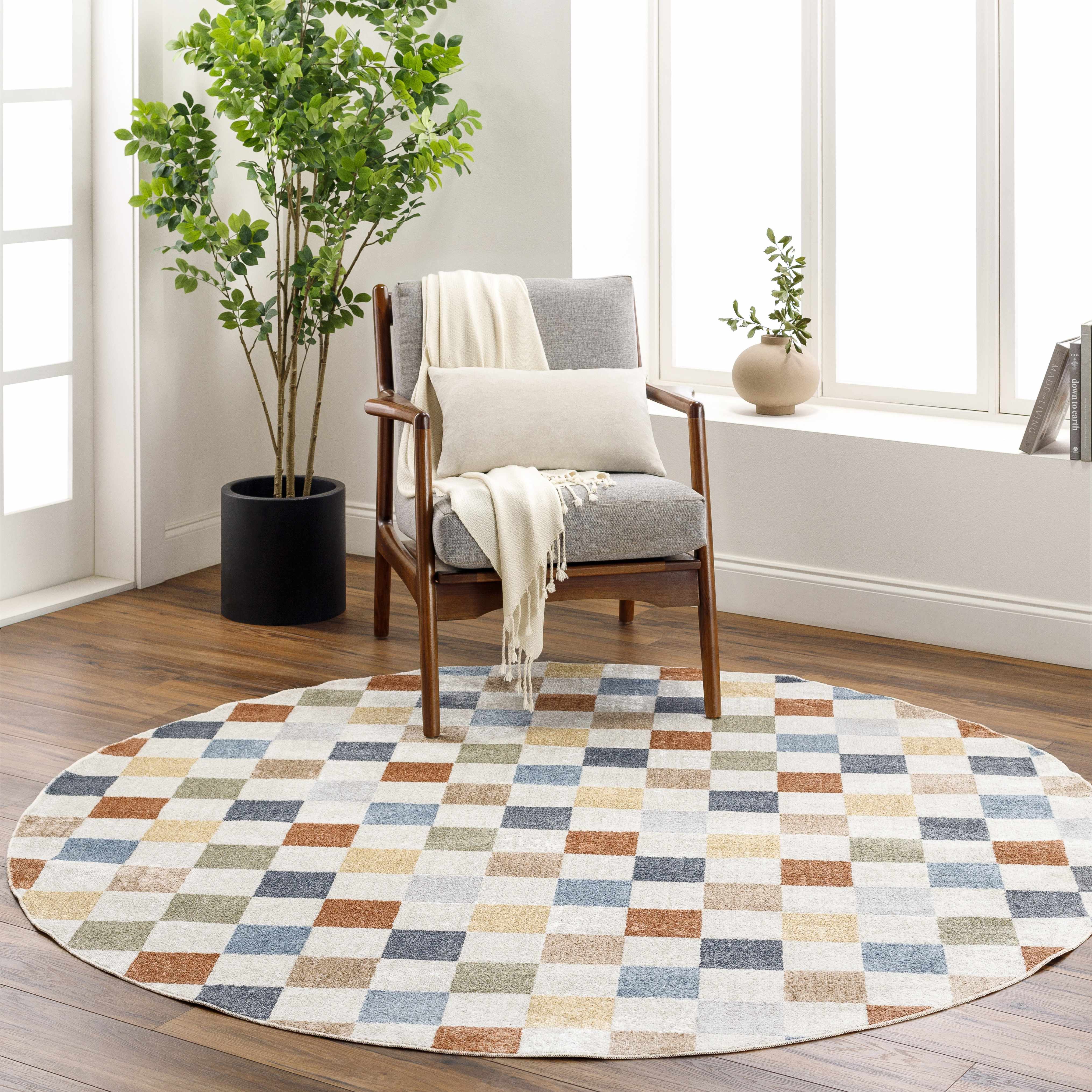 Alie Colorful Checkered Washable Rug - Decor Addict, LLC
