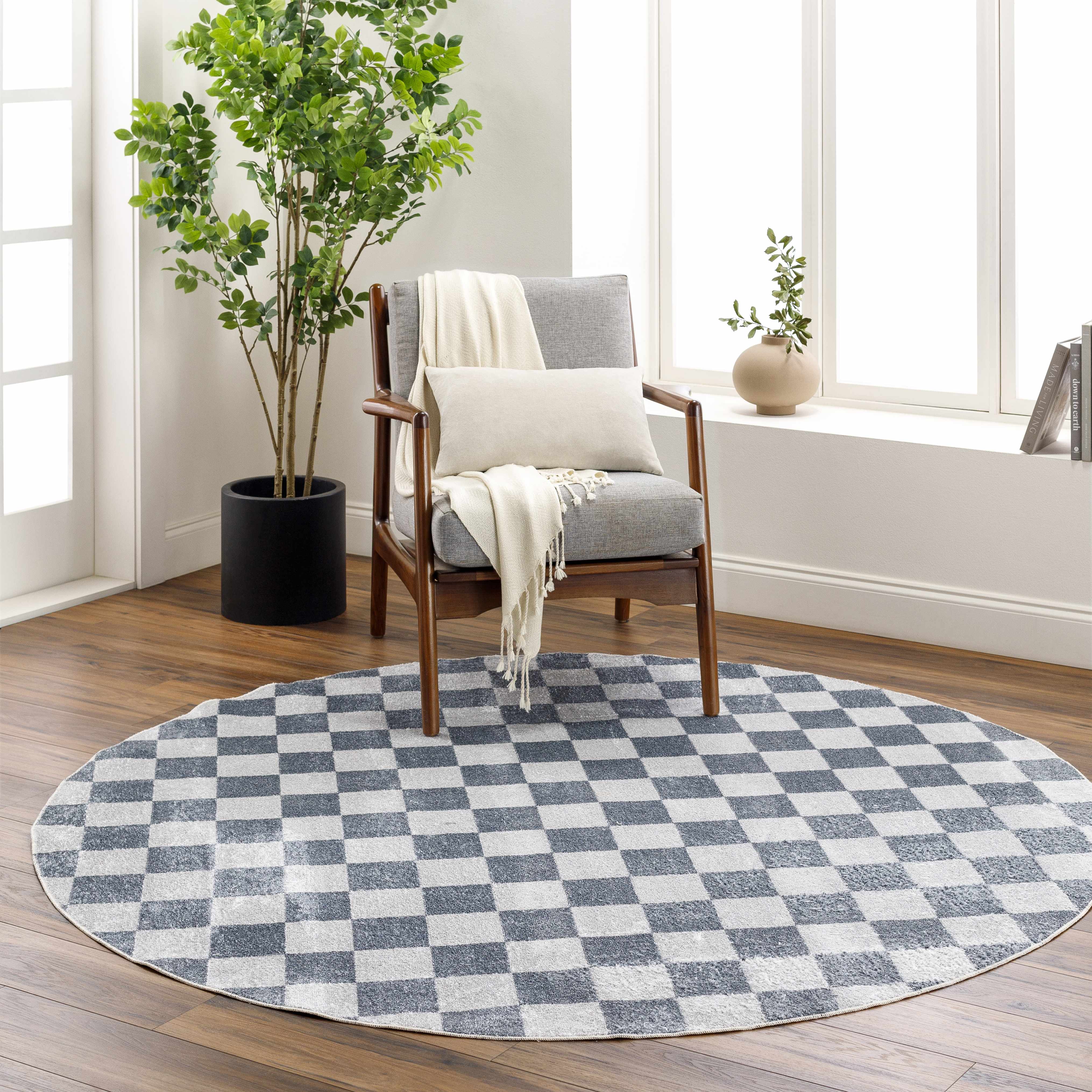 Alie Gray Checkered Washable Area Rug - Decor Addict, LLC