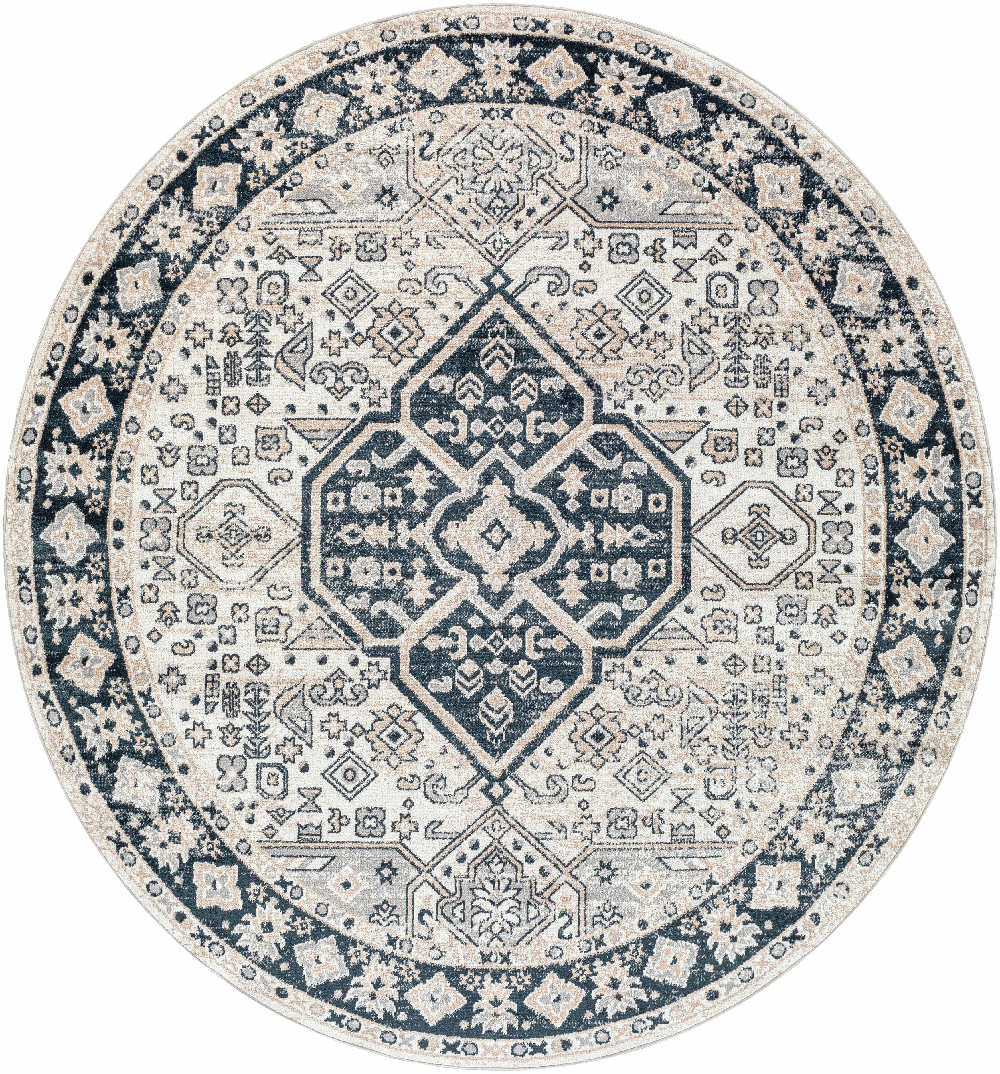 Cabacungan Cream & Gray Washable Area Rug - Decor Addict, LLC