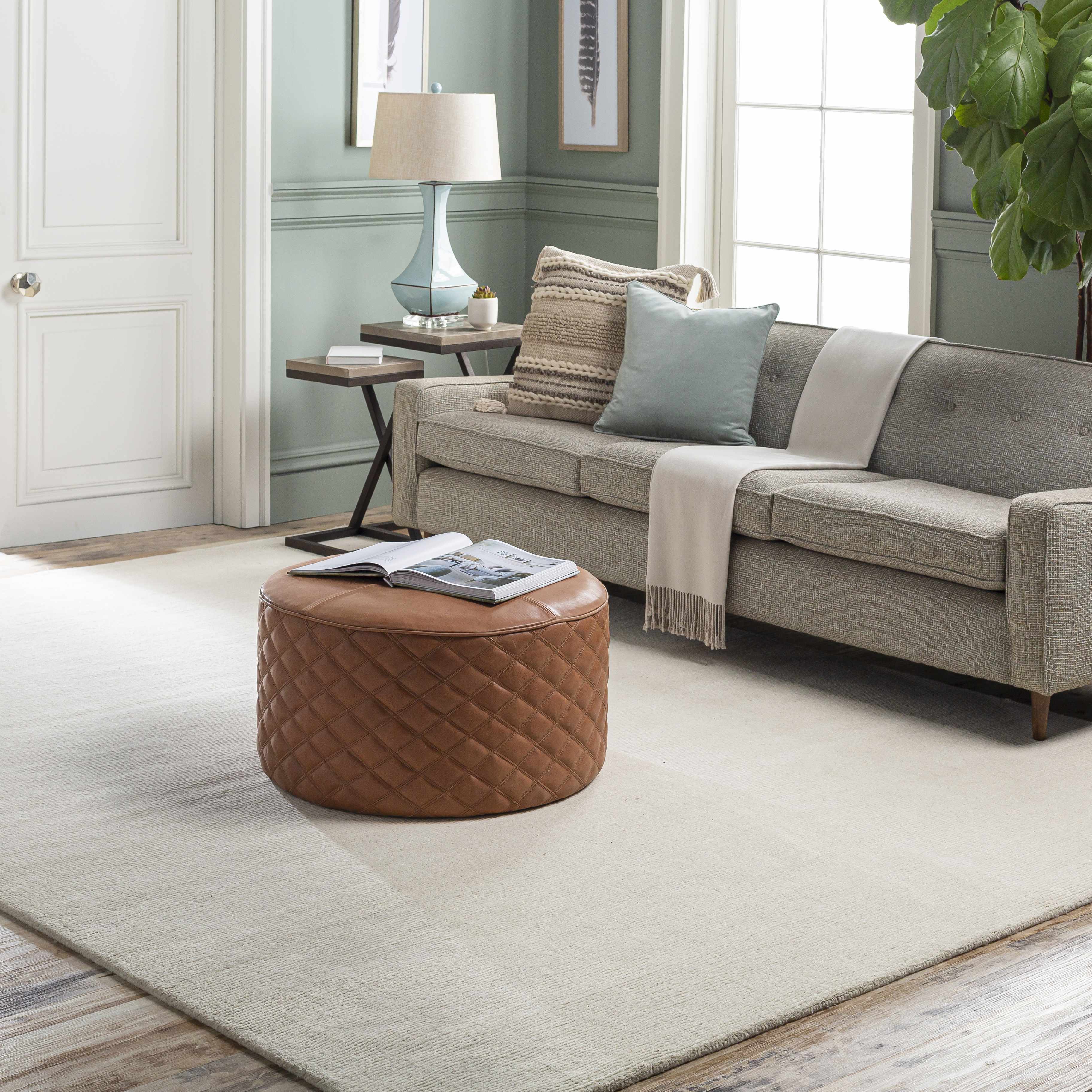 Brockton Solid Wool Light Beige Area Rug - Decor Addict, LLC