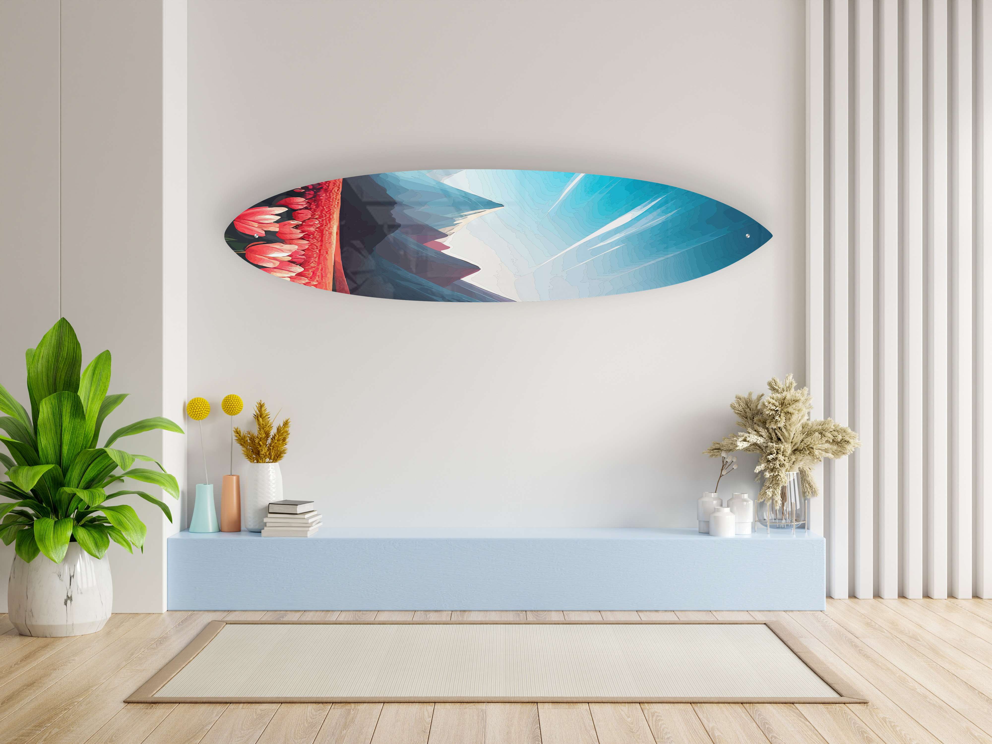 Landscape Pattern Acrylic Surfboard Wall Art - Decor Addict, LLC