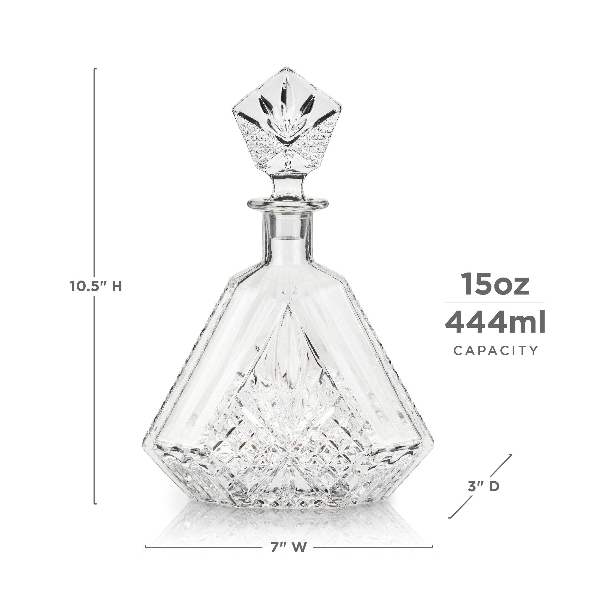 Admiral Crystal Irish Cut Whiskey Decanter - Decor Addict, LLC