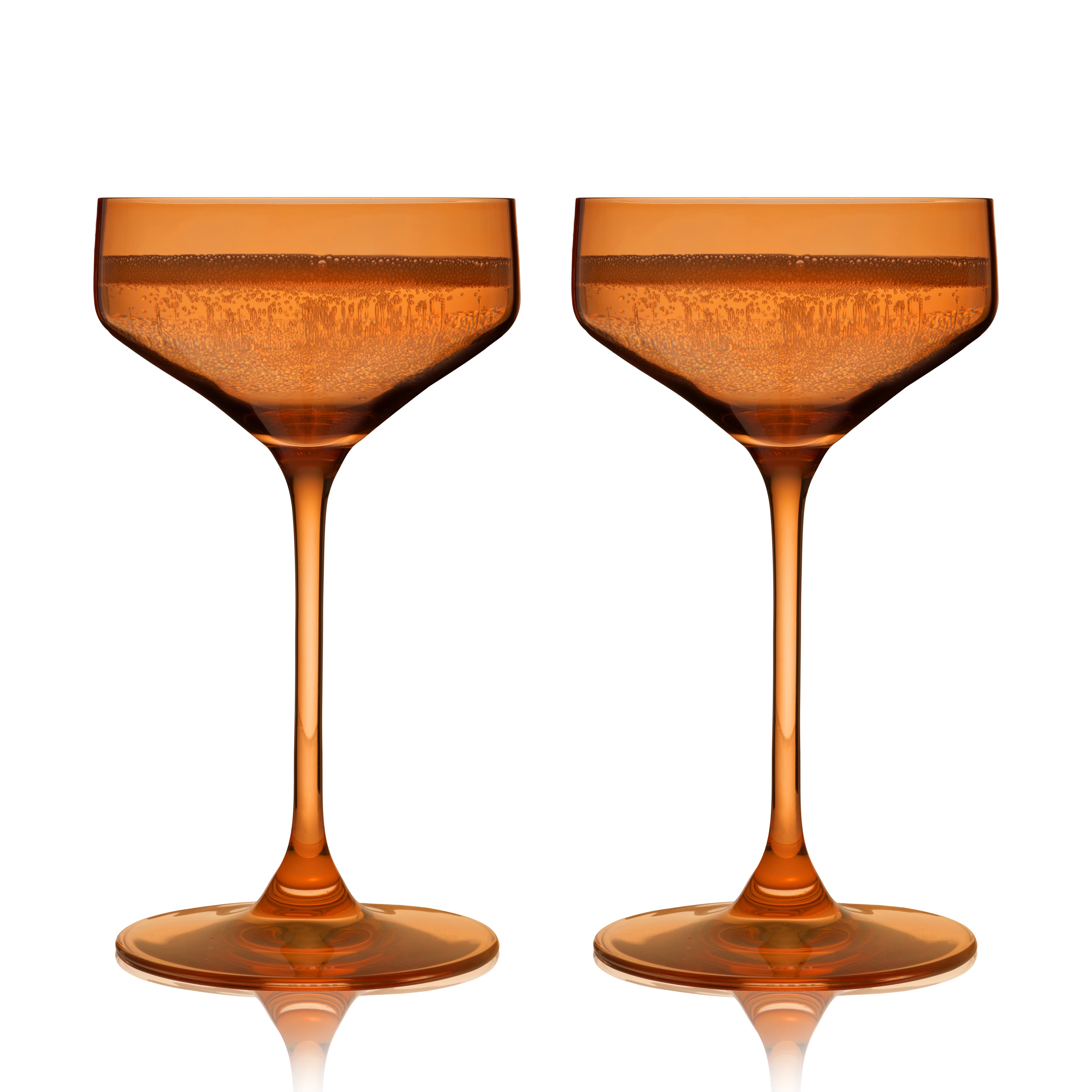 Reserve Nouveau Crystal Coupe Glasses in Amber Set of 2 - Decor Addict, LLC