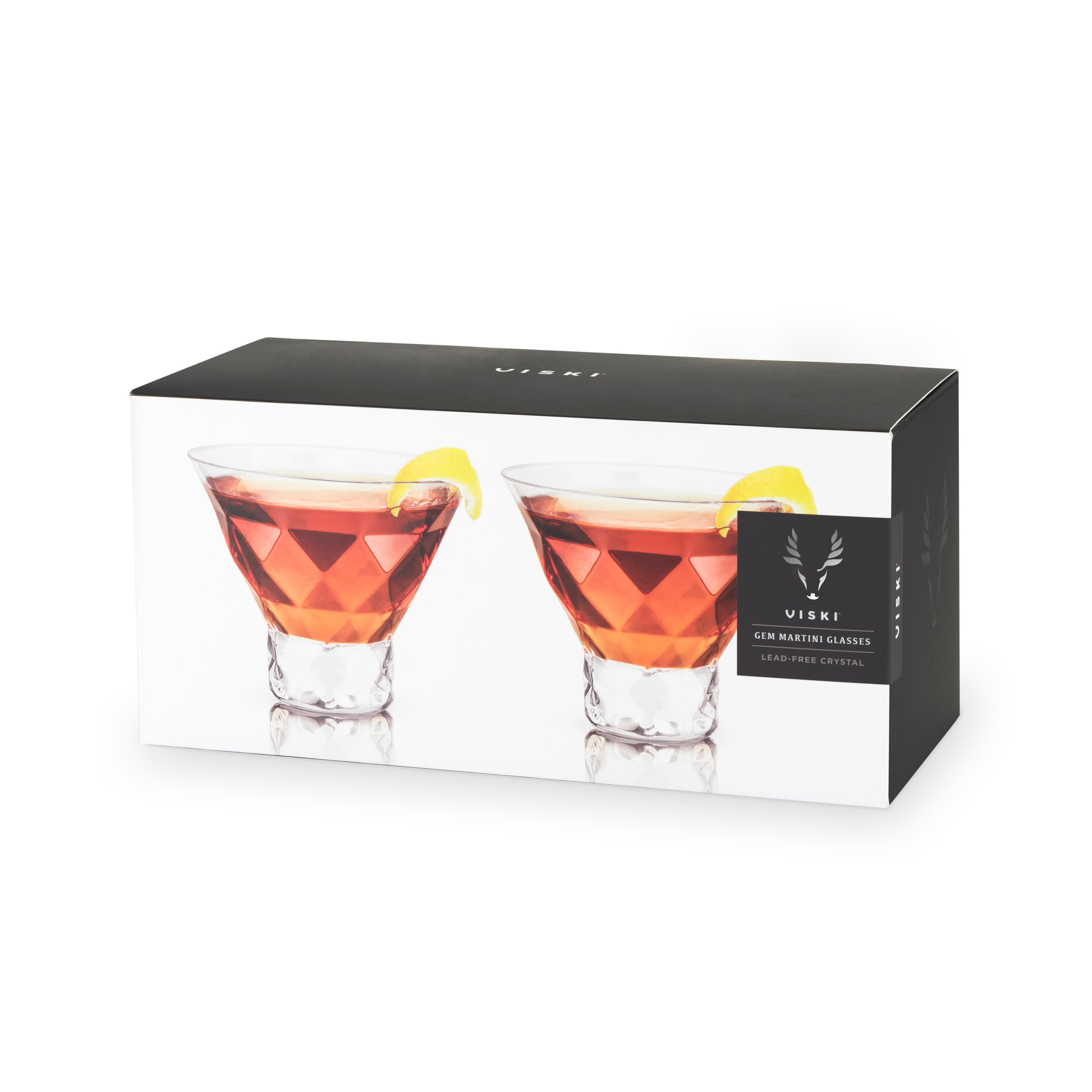 Gem Crystal Martini Glasses Set of 2 - Decor Addict, LLC