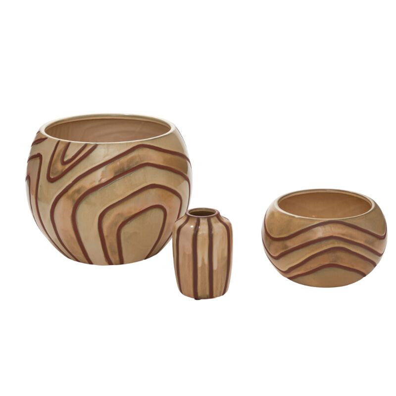 Mollino Collection Rounded Ceramic Pot - Decor Addict, LLC