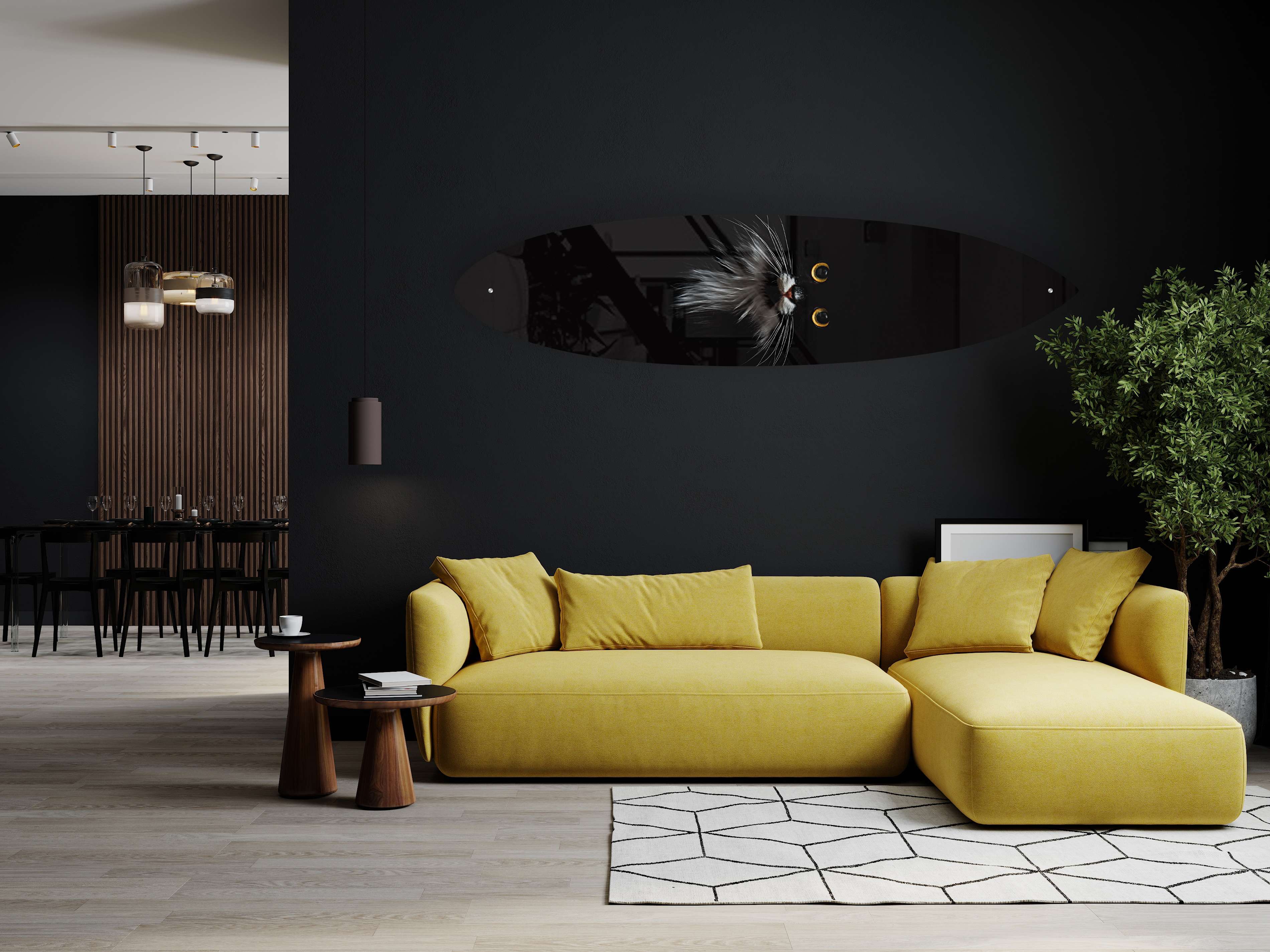 Black Cat Pattern Acrylic Surfboard Wall Art - Decor Addict, LLC