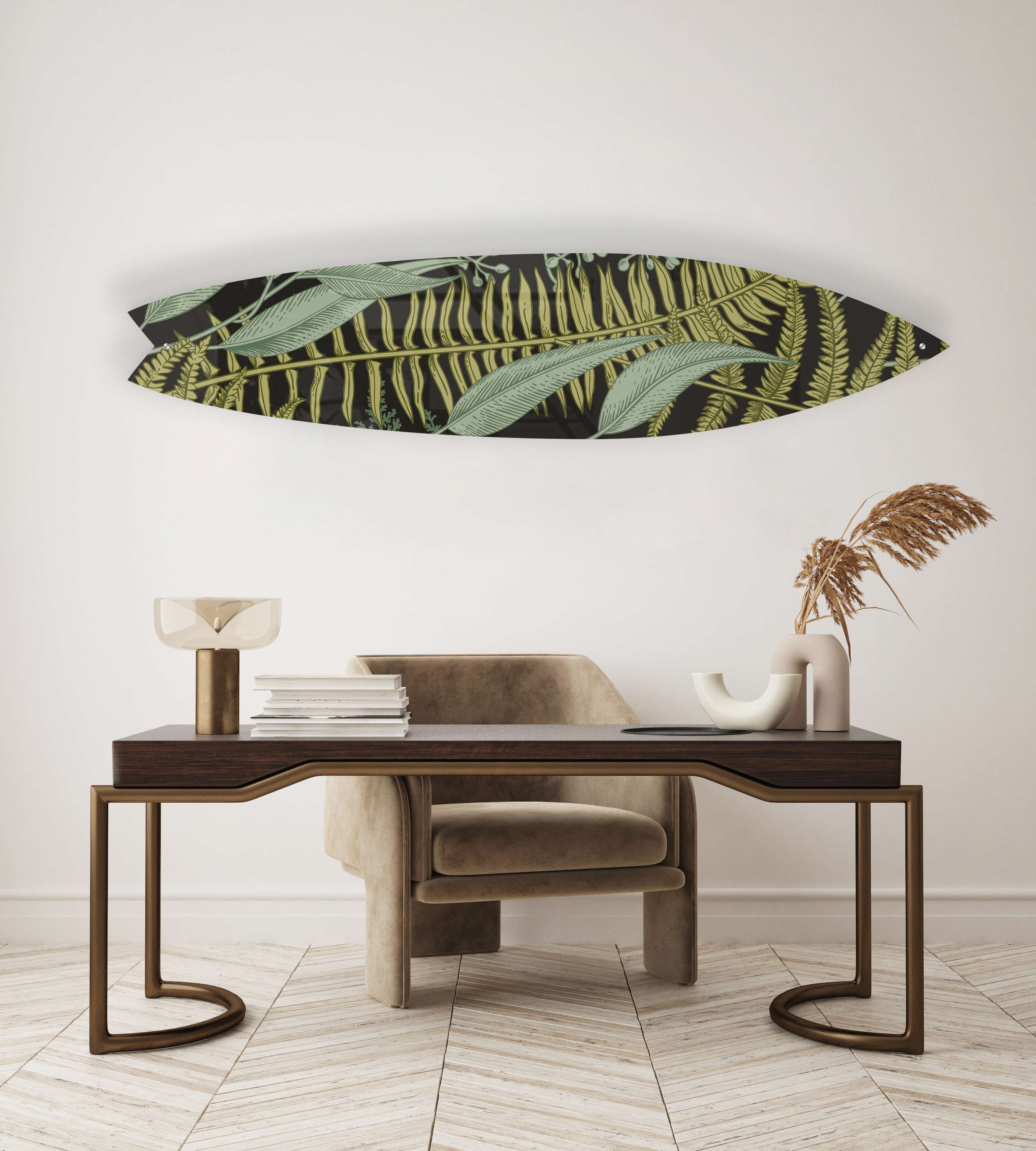 Ferns Botanical Acrylic Surfboard Wall Art - Decor Addict, LLC