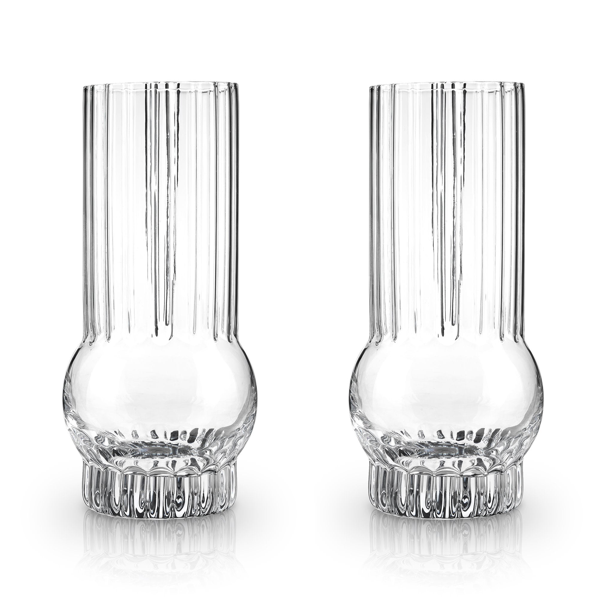 Art Deco Crystal Highball Glasses Set of 2 - Decor Addict, LLC