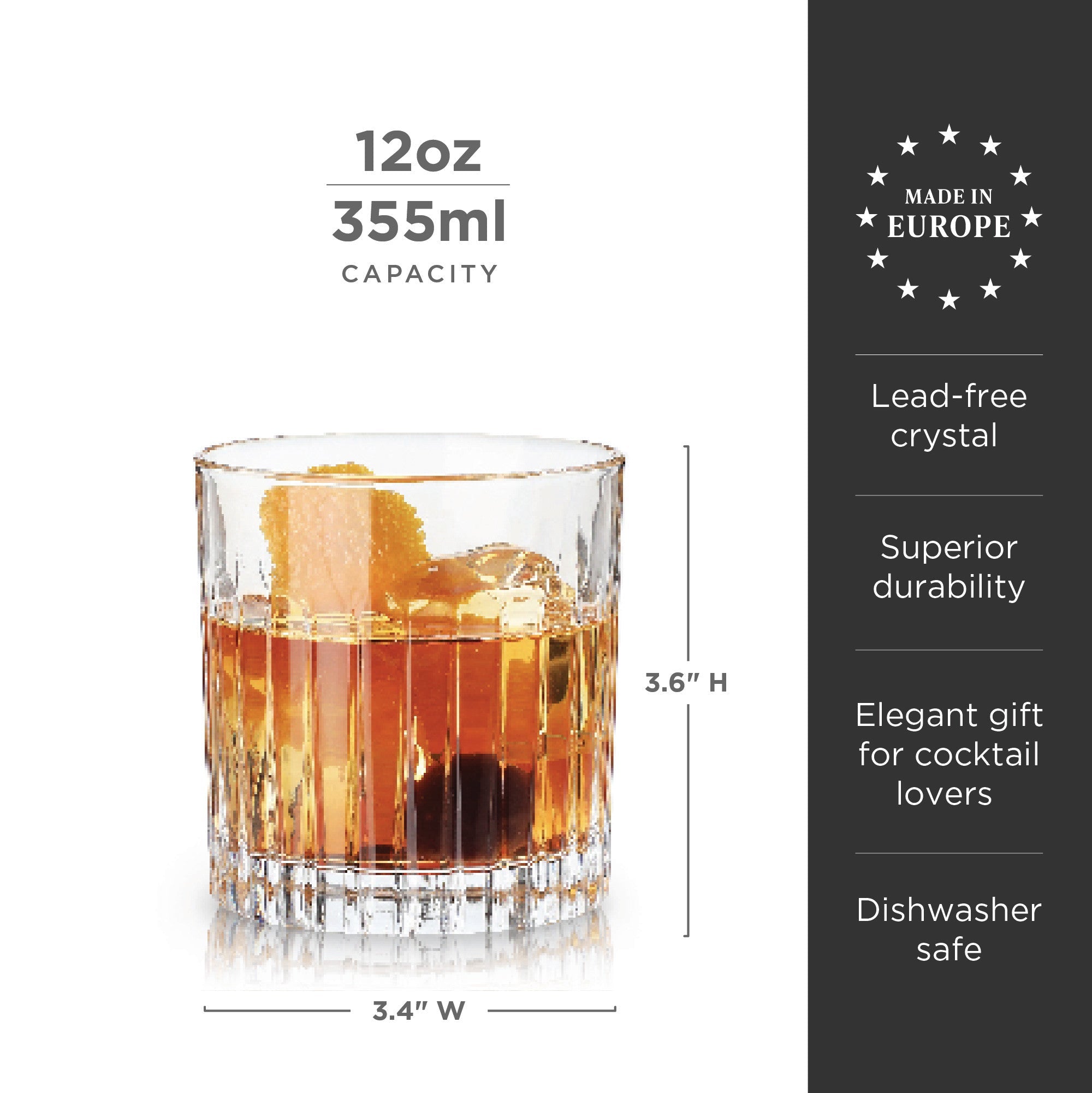 Reserve Milo Crystal Rocks Glasses Set of 4 - Decor Addict, LLC