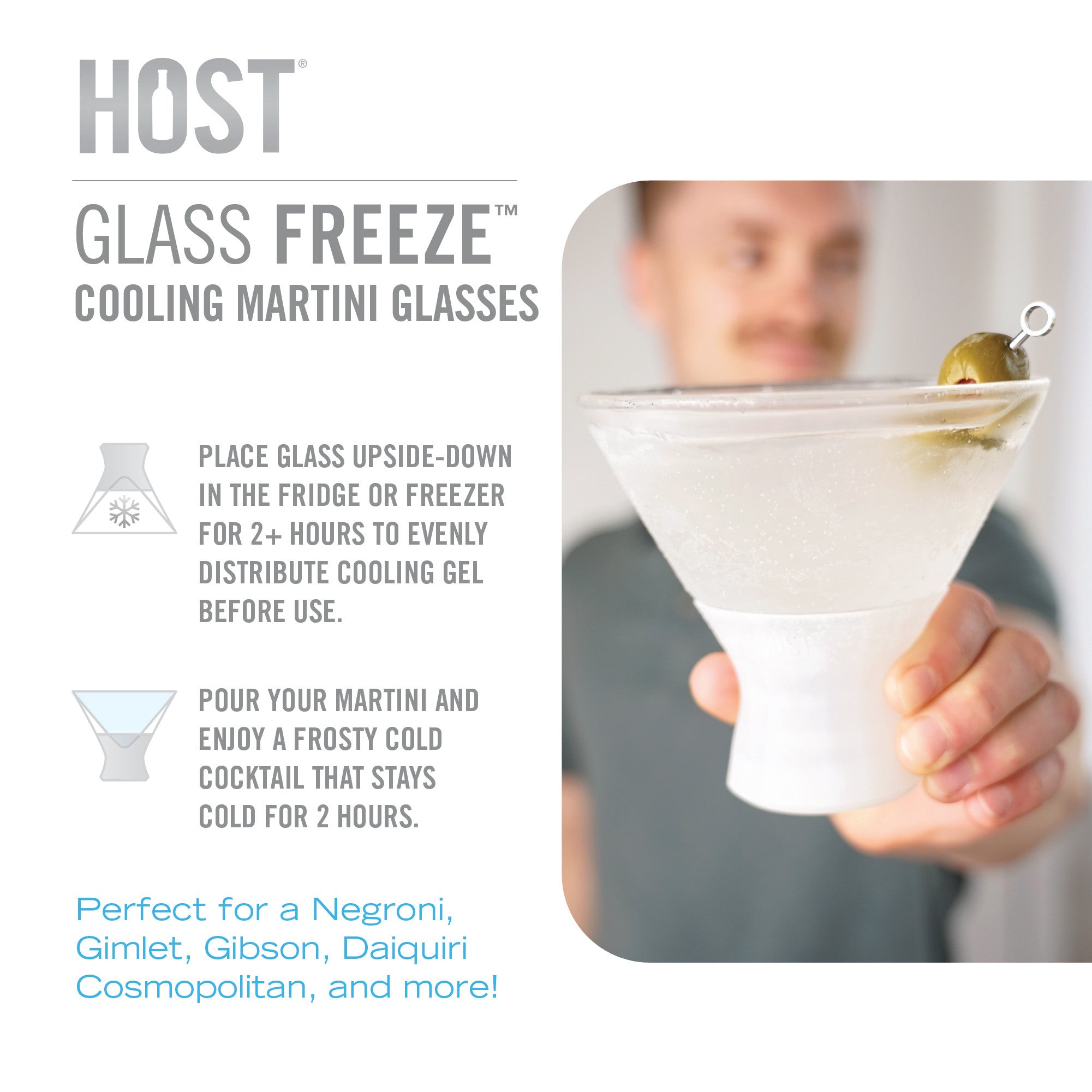 Glass Martini FREEZE™ , Set of 2 - Decor Addict, LLC