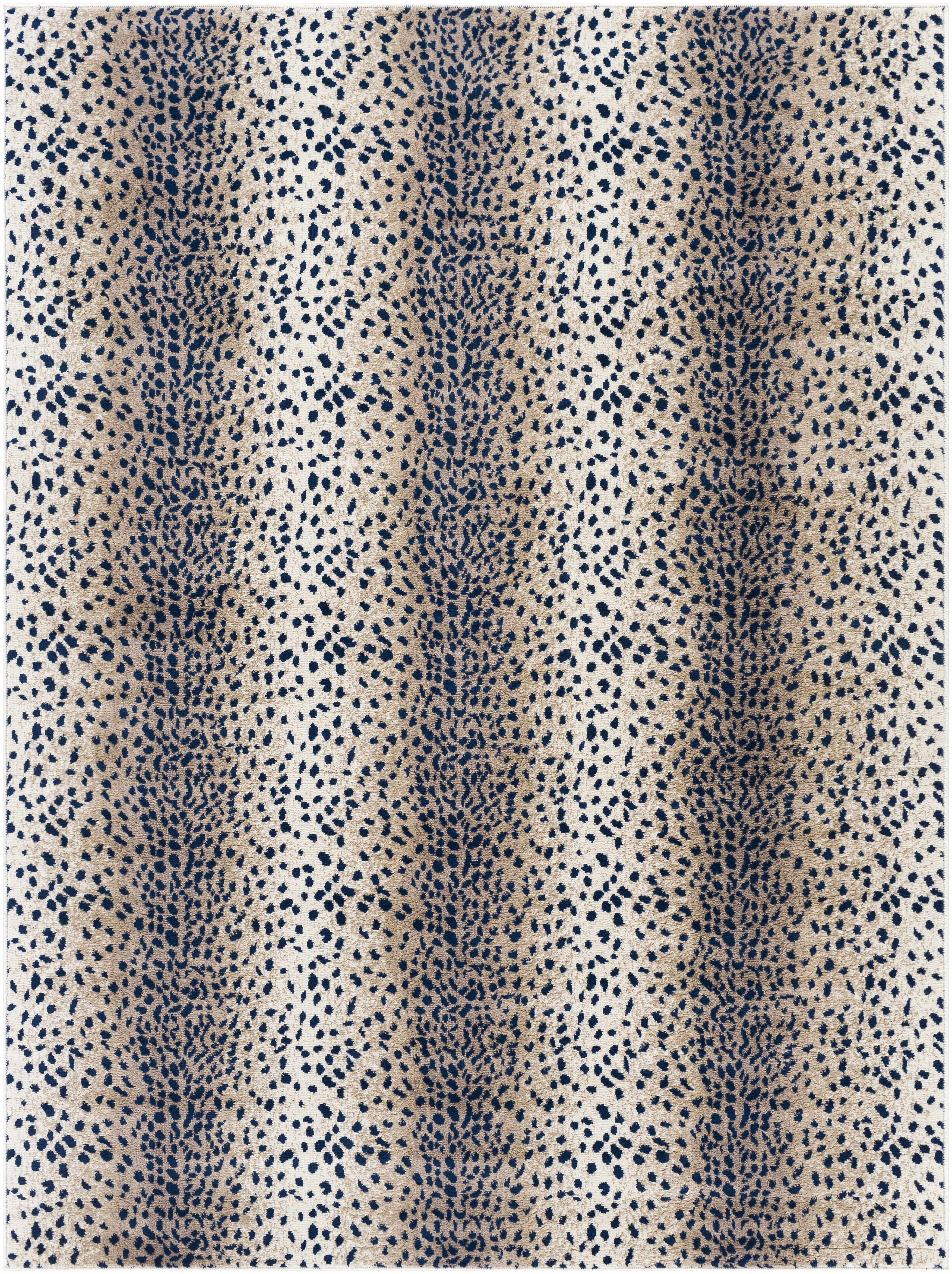 Pointblank Tan & Navy Leopard Print Rug - Decor Addict, LLC