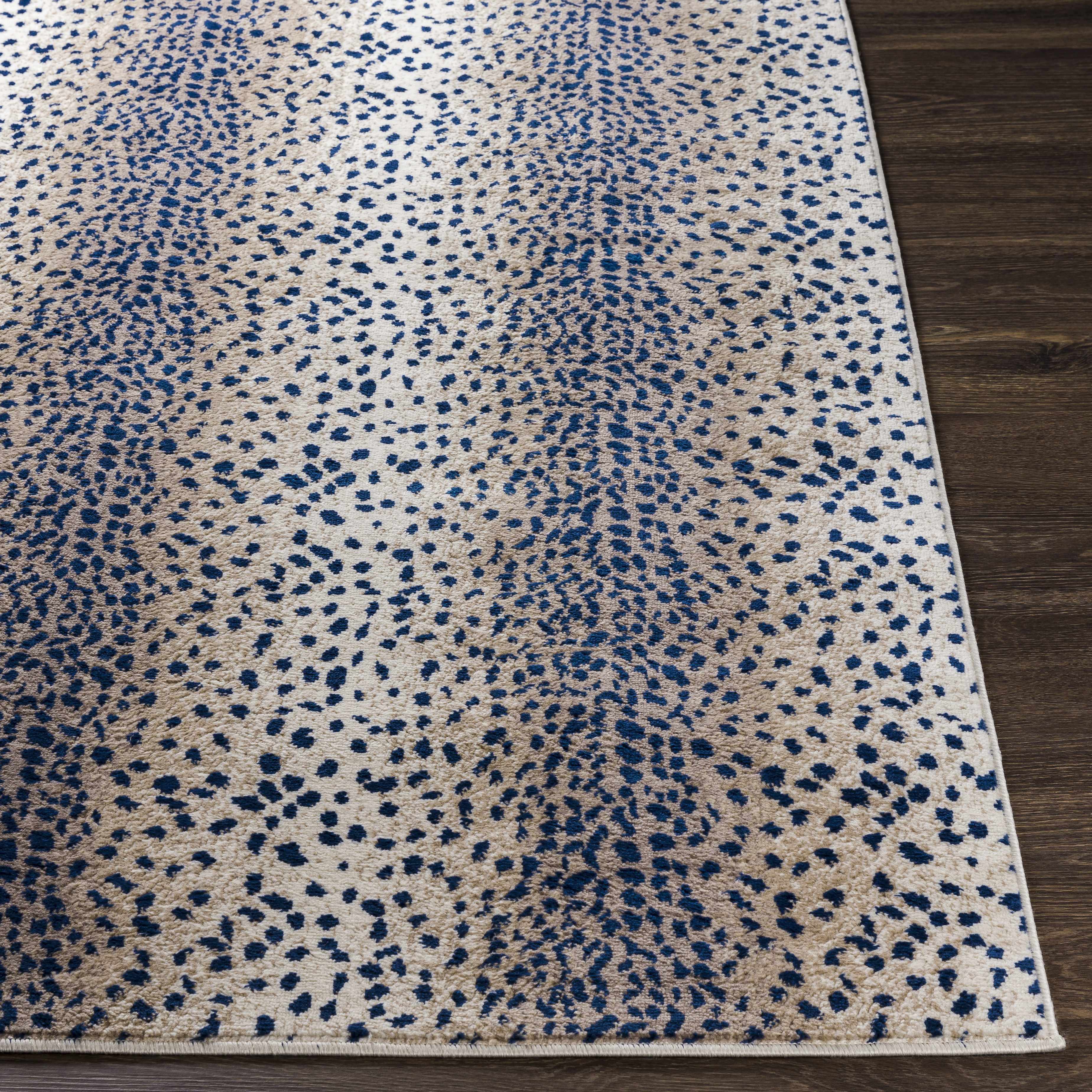 Pointblank Tan & Navy Leopard Print Rug - Decor Addict, LLC