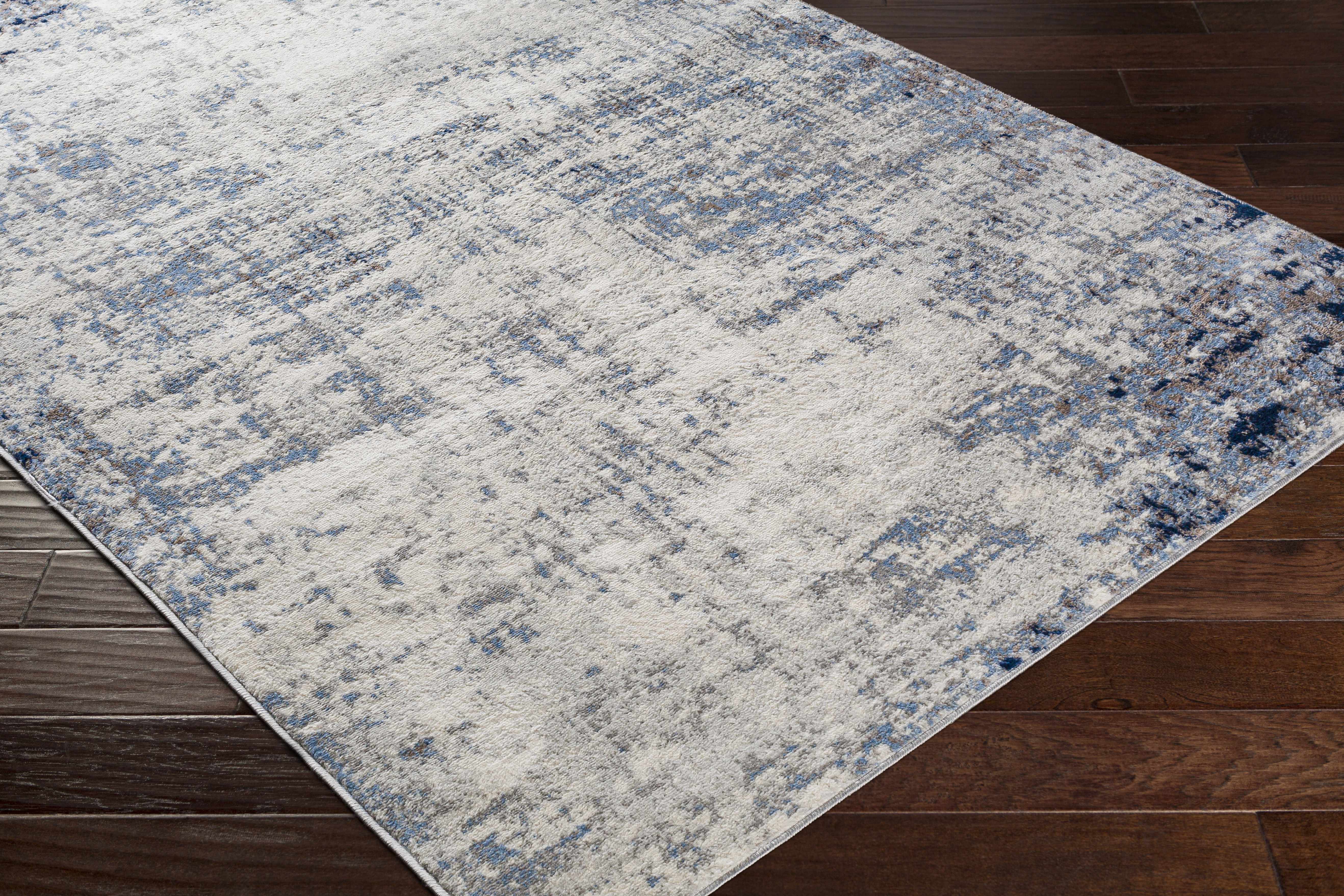 Texanna Abstract Blue/Gray Area Rug - Decor Addict, LLC