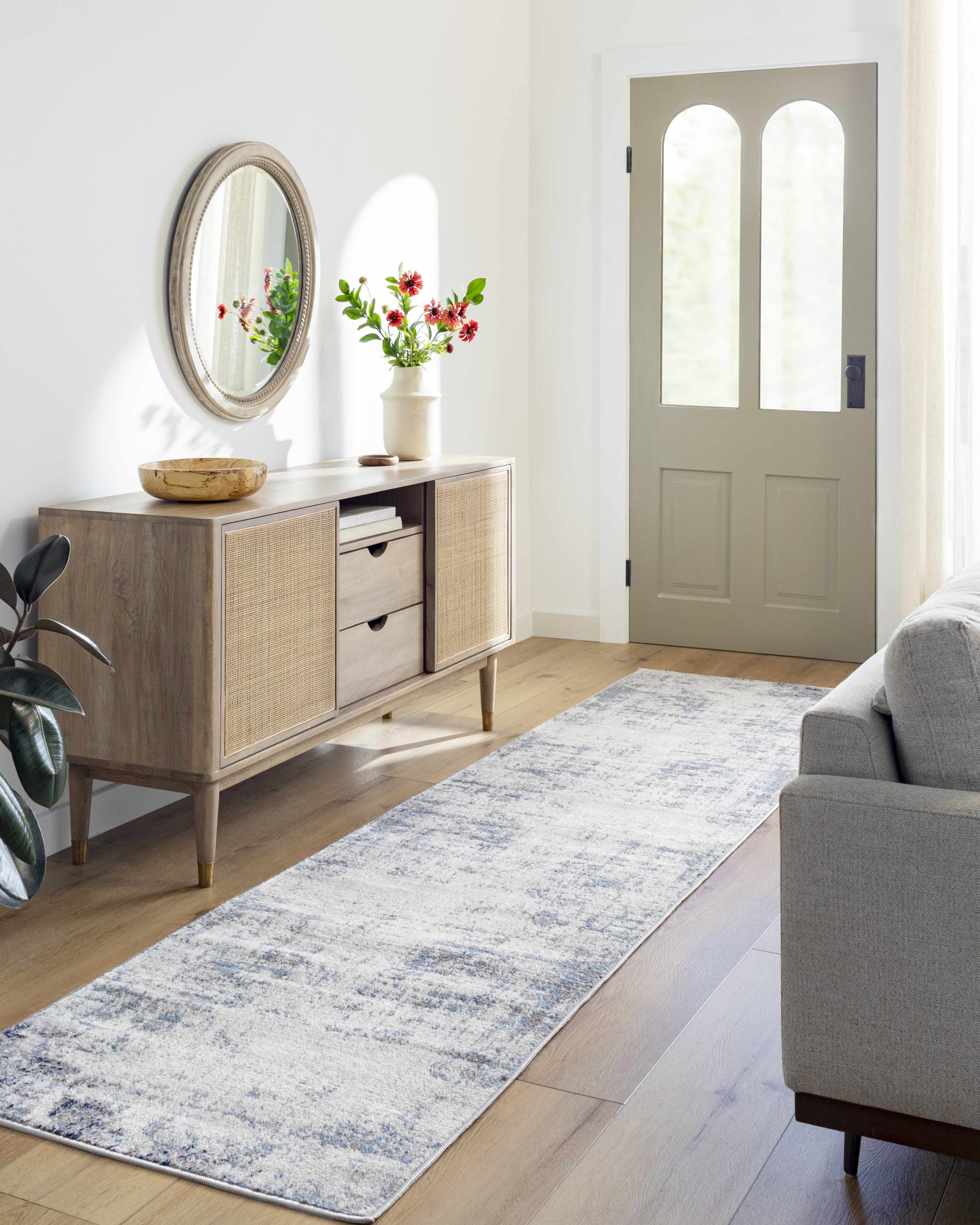 Texanna Abstract Blue/Gray Area Rug - Decor Addict, LLC