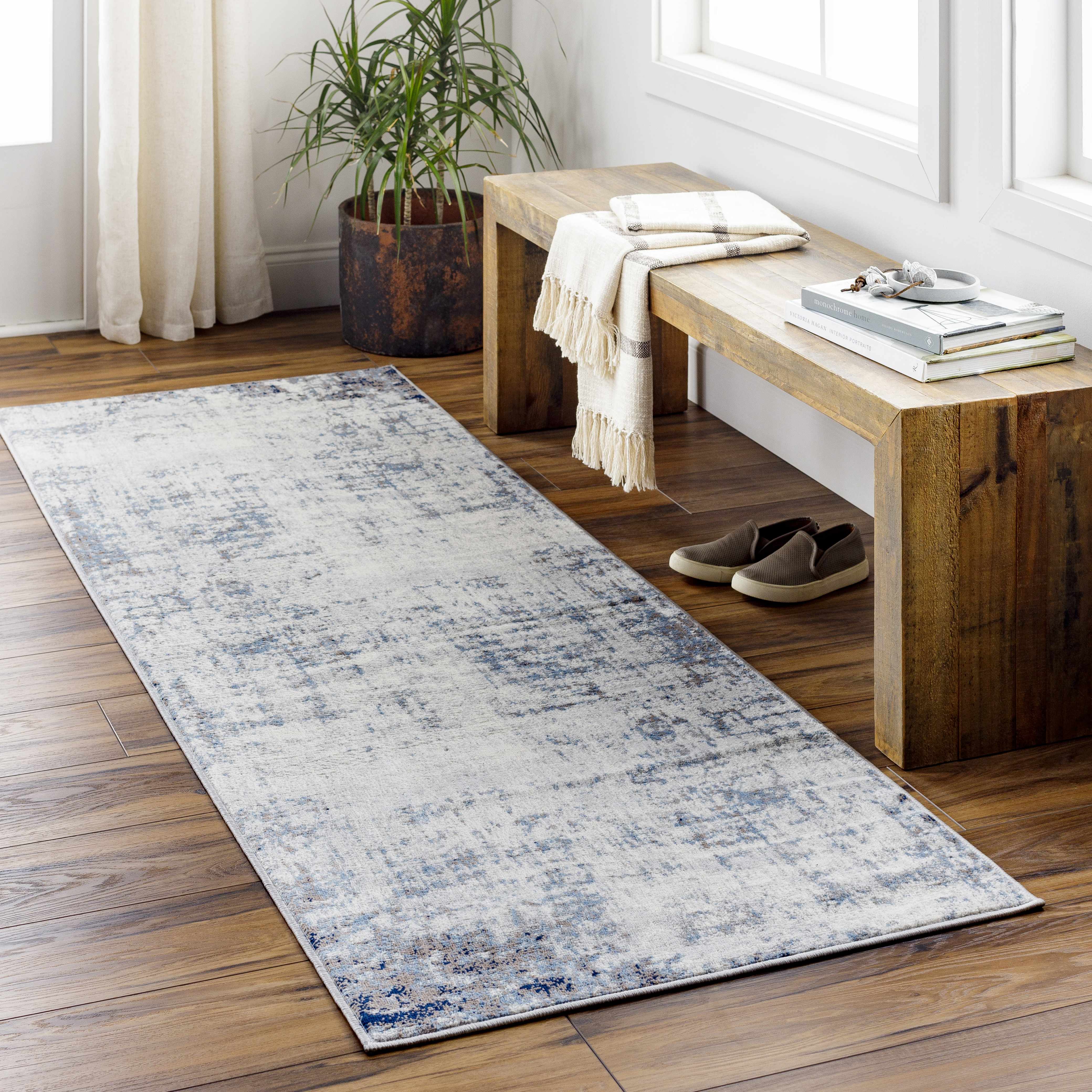 Texanna Abstract Blue/Gray Area Rug - Decor Addict, LLC