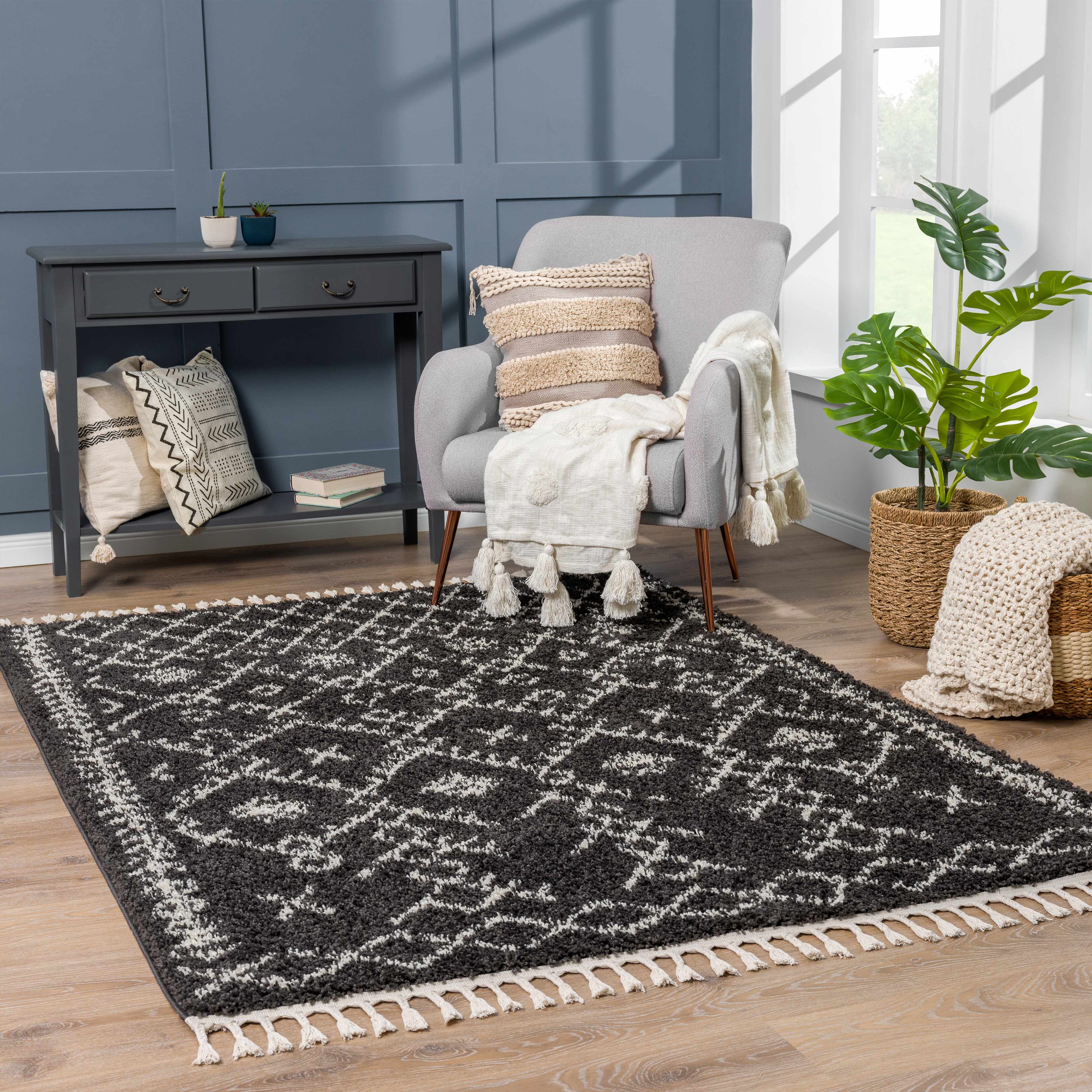 Godalming Black Plush Carpet - Decor Addict, LLC