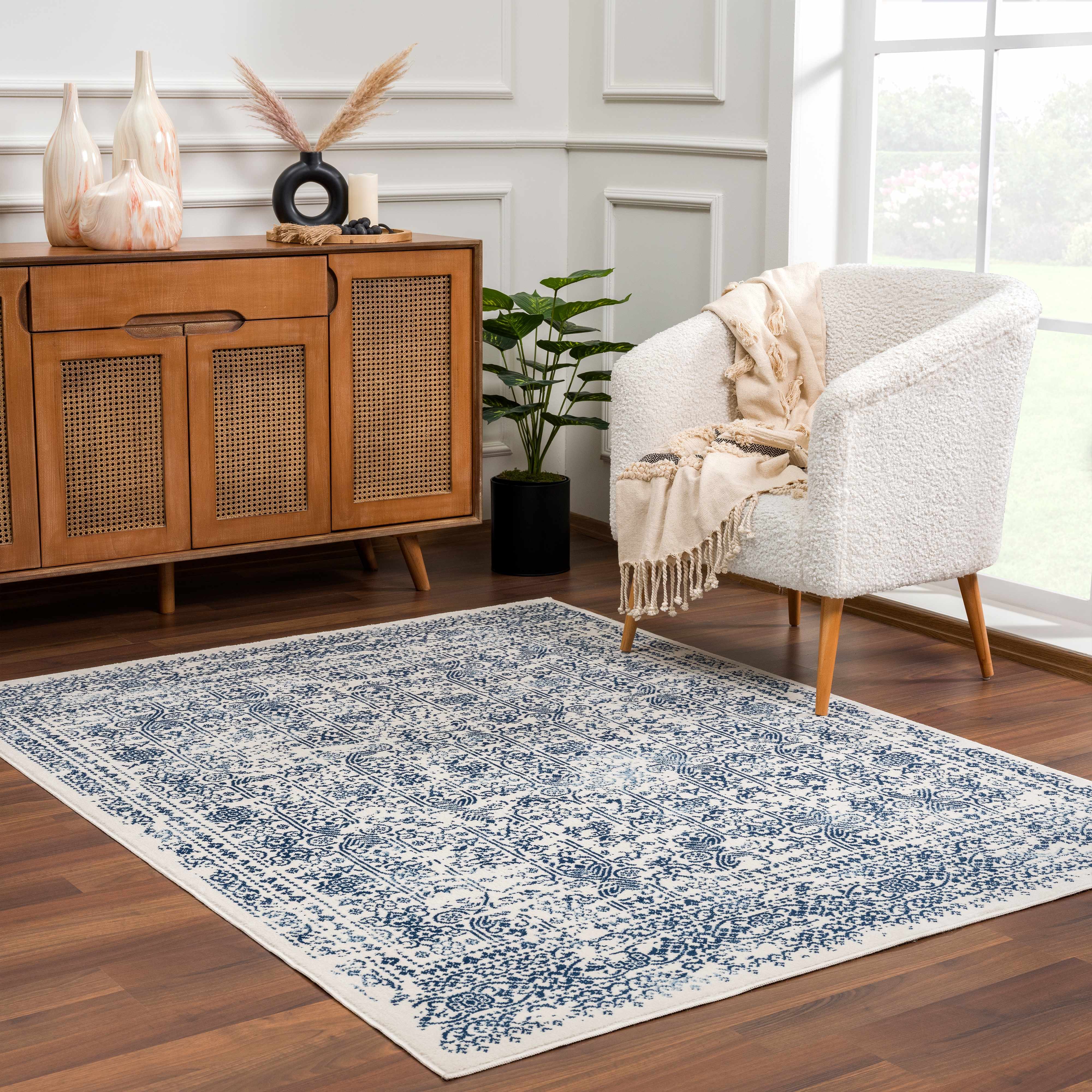 Michie Blue Area Rug - Decor Addict, LLC