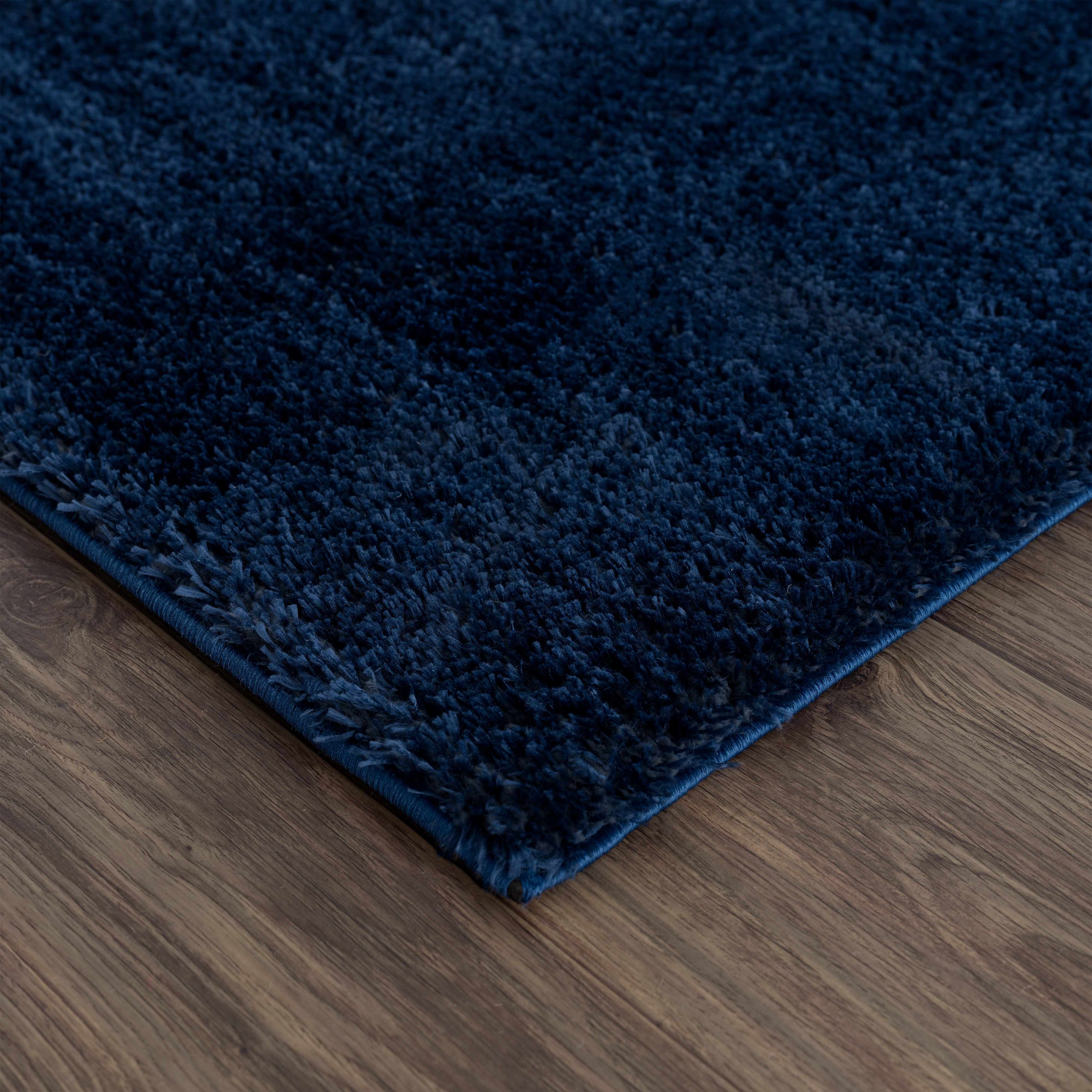 Heavenly Solid Navy Plush Rug - Decor Addict, LLC
