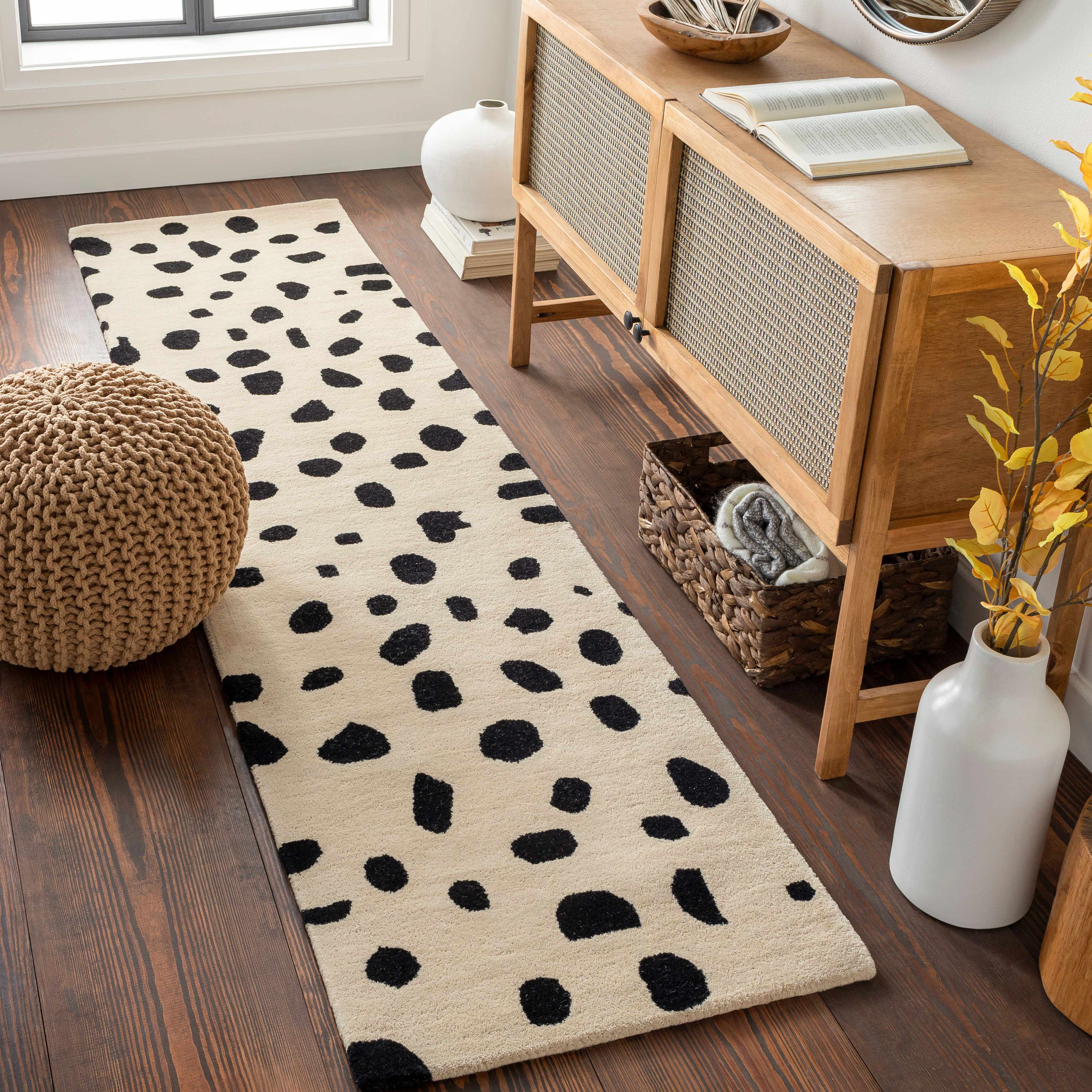 Guiseley Dalmatian Wool Area Rug - Decor Addict, LLC