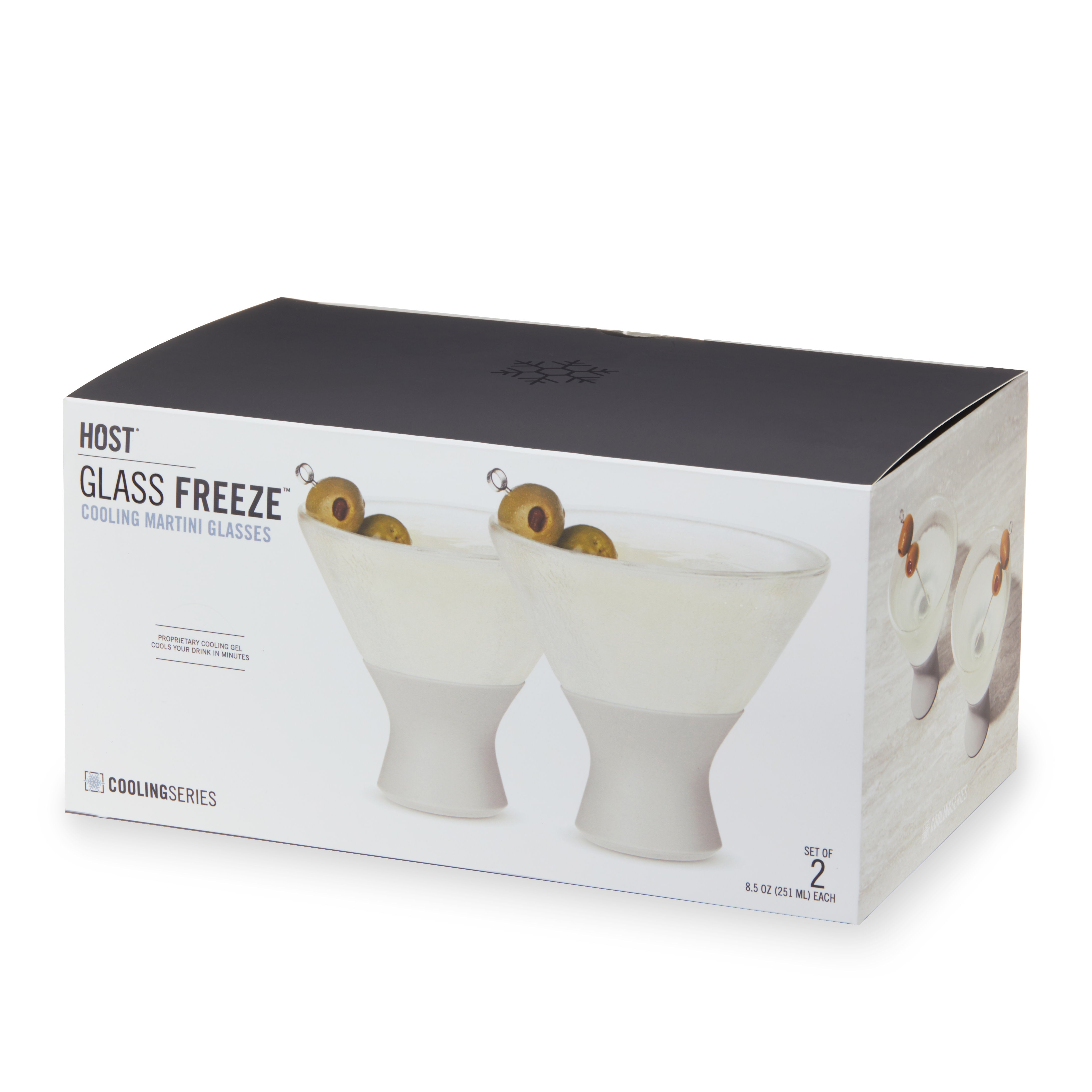 Glass Martini FREEZE™ in Gray, Set of 2 - Decor Addict, LLC