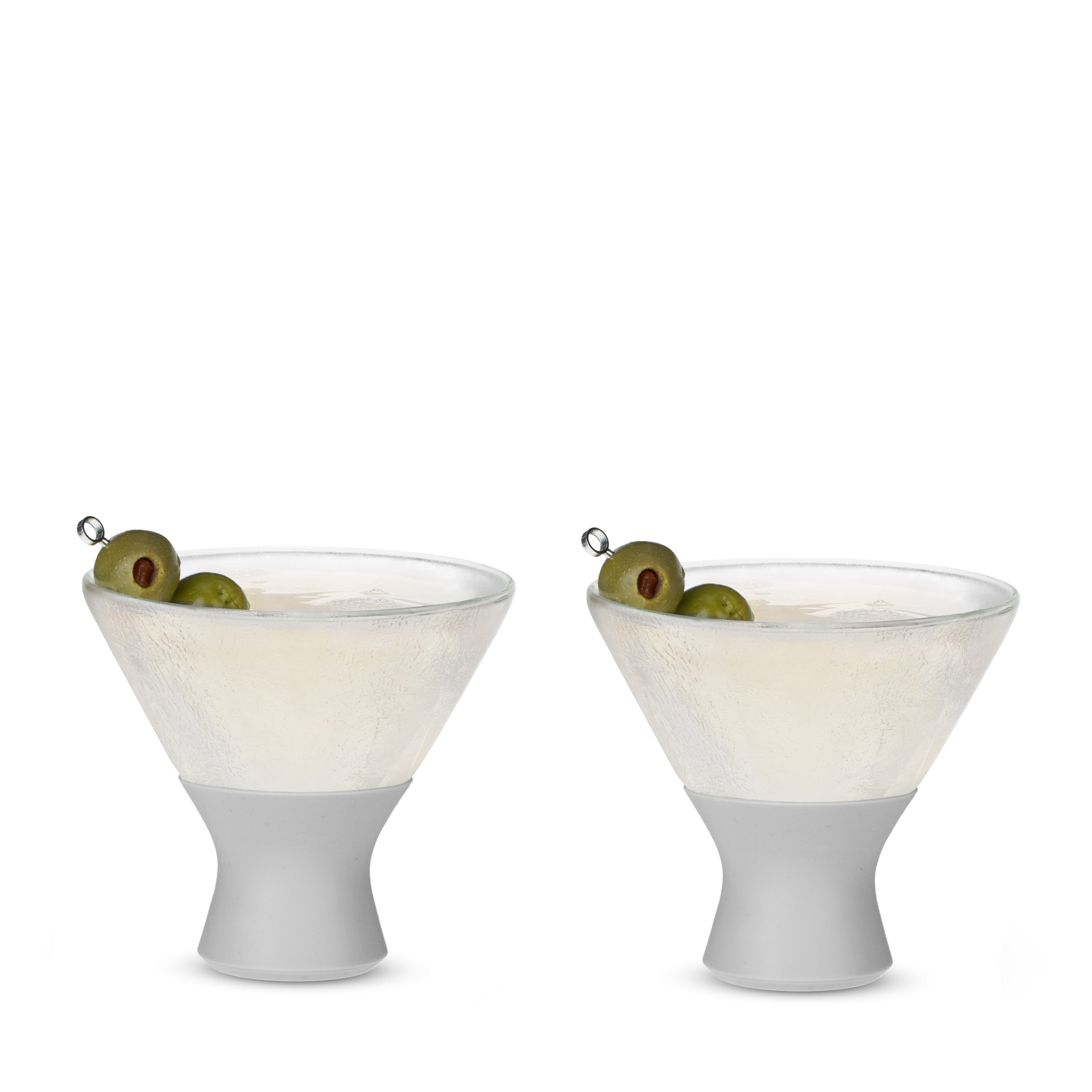 Glass Martini FREEZE™ in Gray, Set of 2 - Decor Addict, LLC