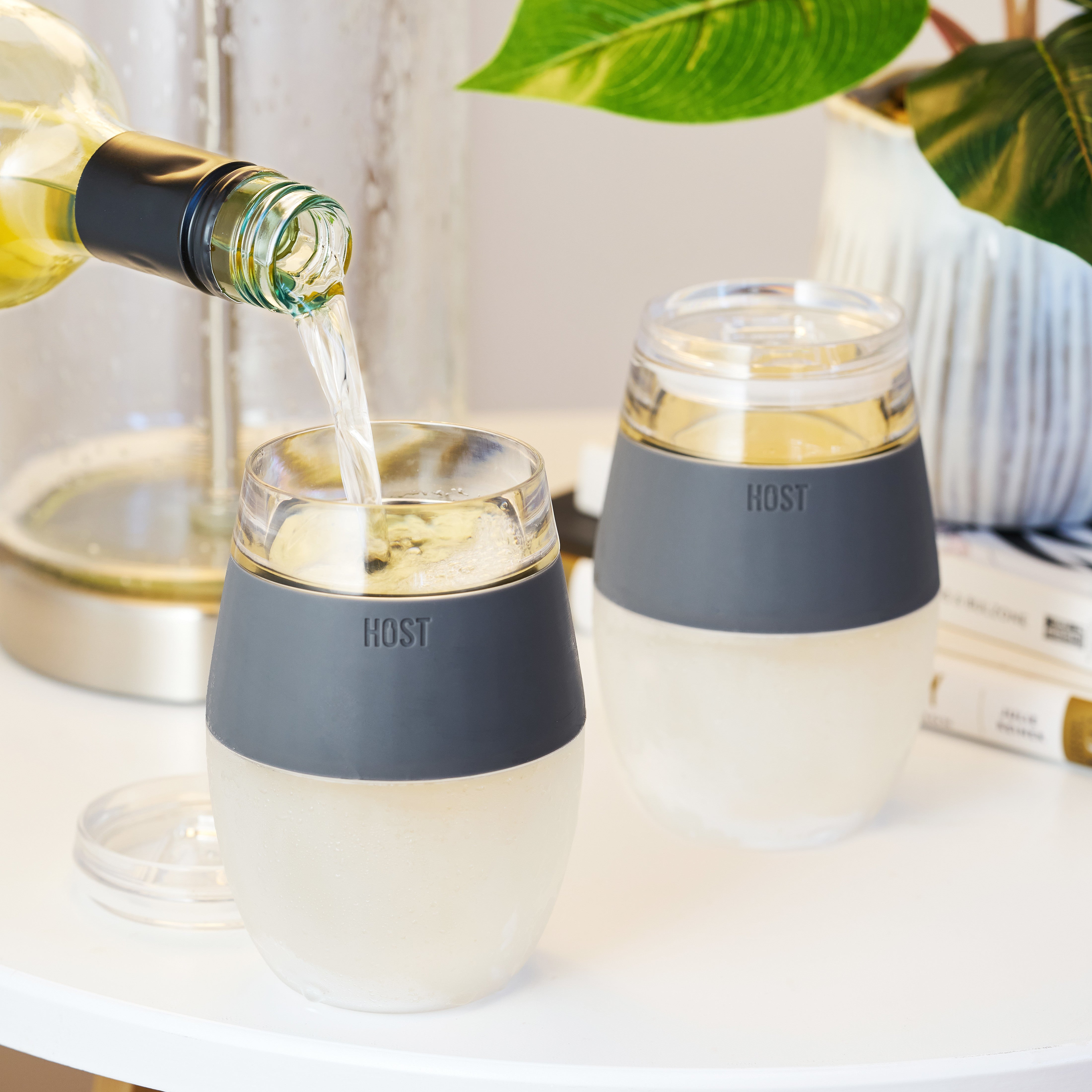 Wine FREEZE™ in Gray, Set of 2 with Lids - Decor Addict, LLC