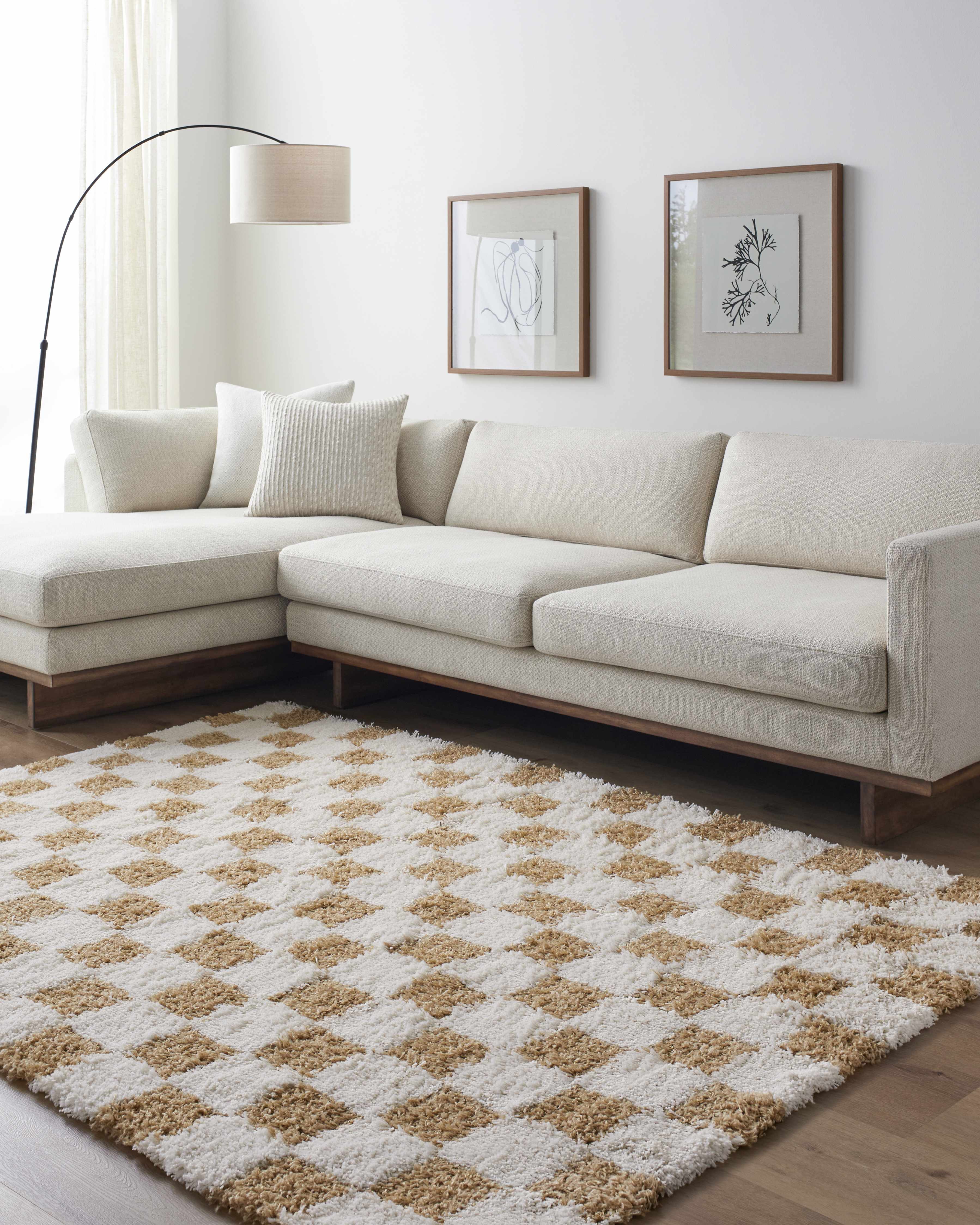 Atira Mustard Checkered Area Rug - Decor Addict, LLC