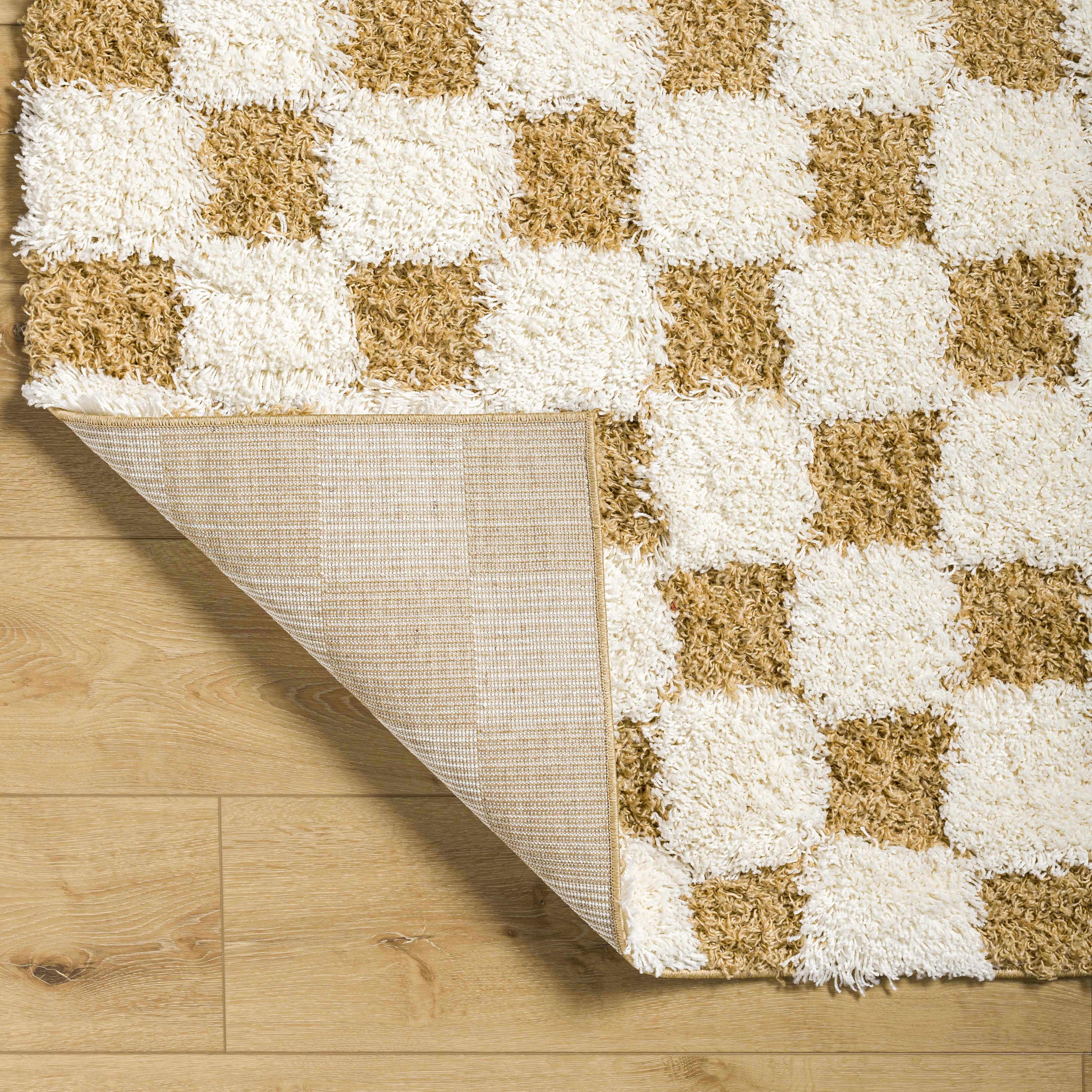 Atira Mustard Checkered Area Rug - Decor Addict, LLC