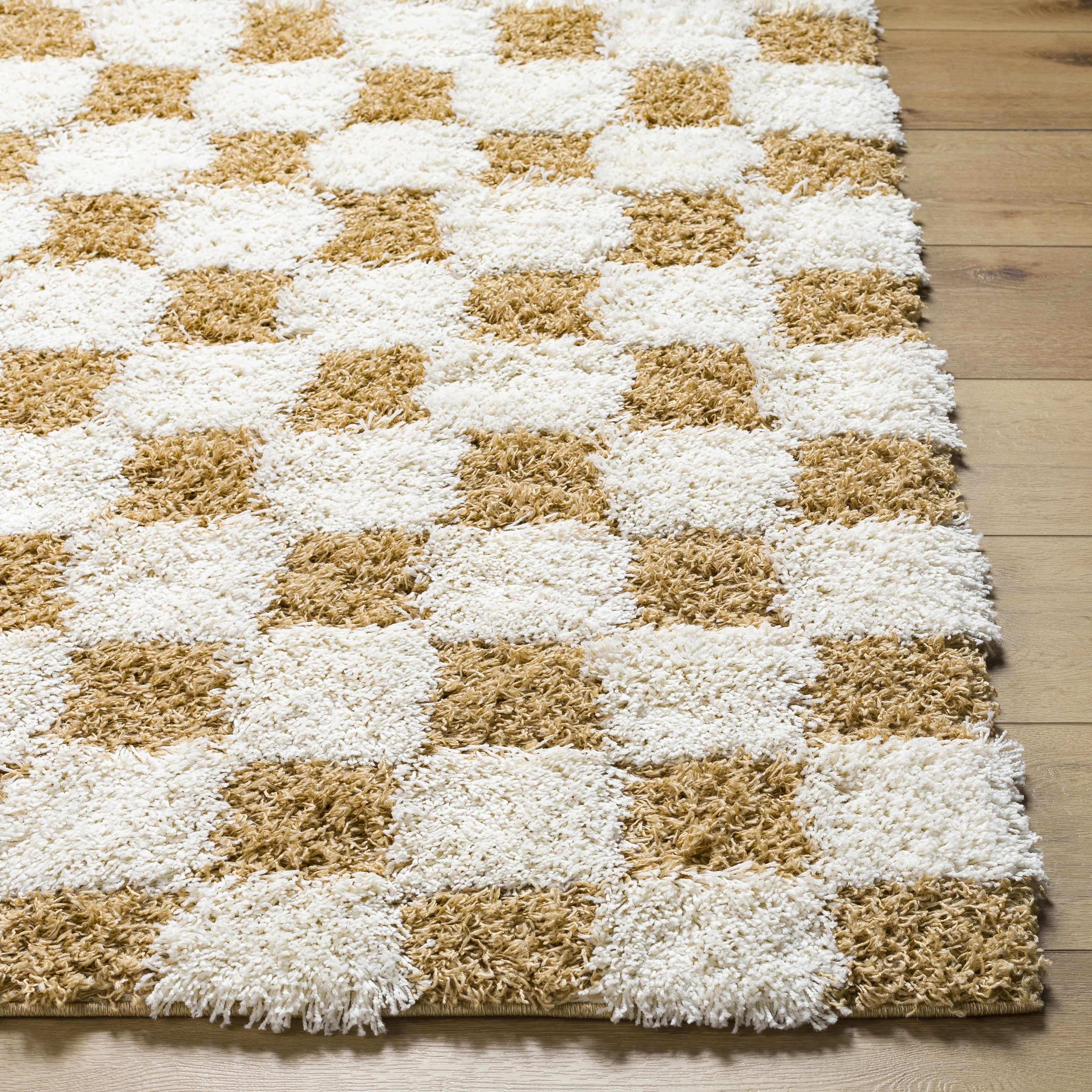 Atira Mustard Checkered Area Rug - Decor Addict, LLC