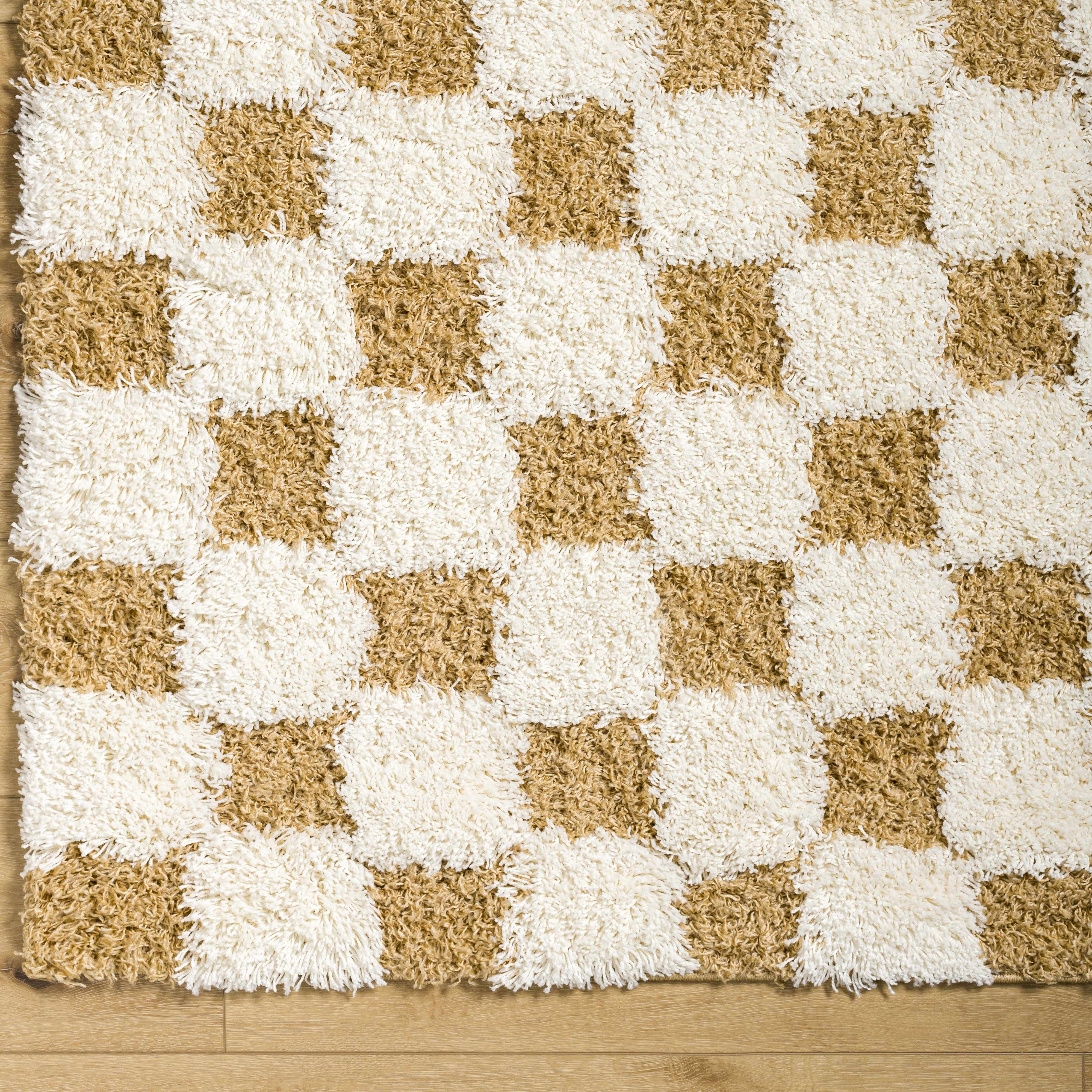 Atira Mustard Checkered Area Rug - Decor Addict, LLC