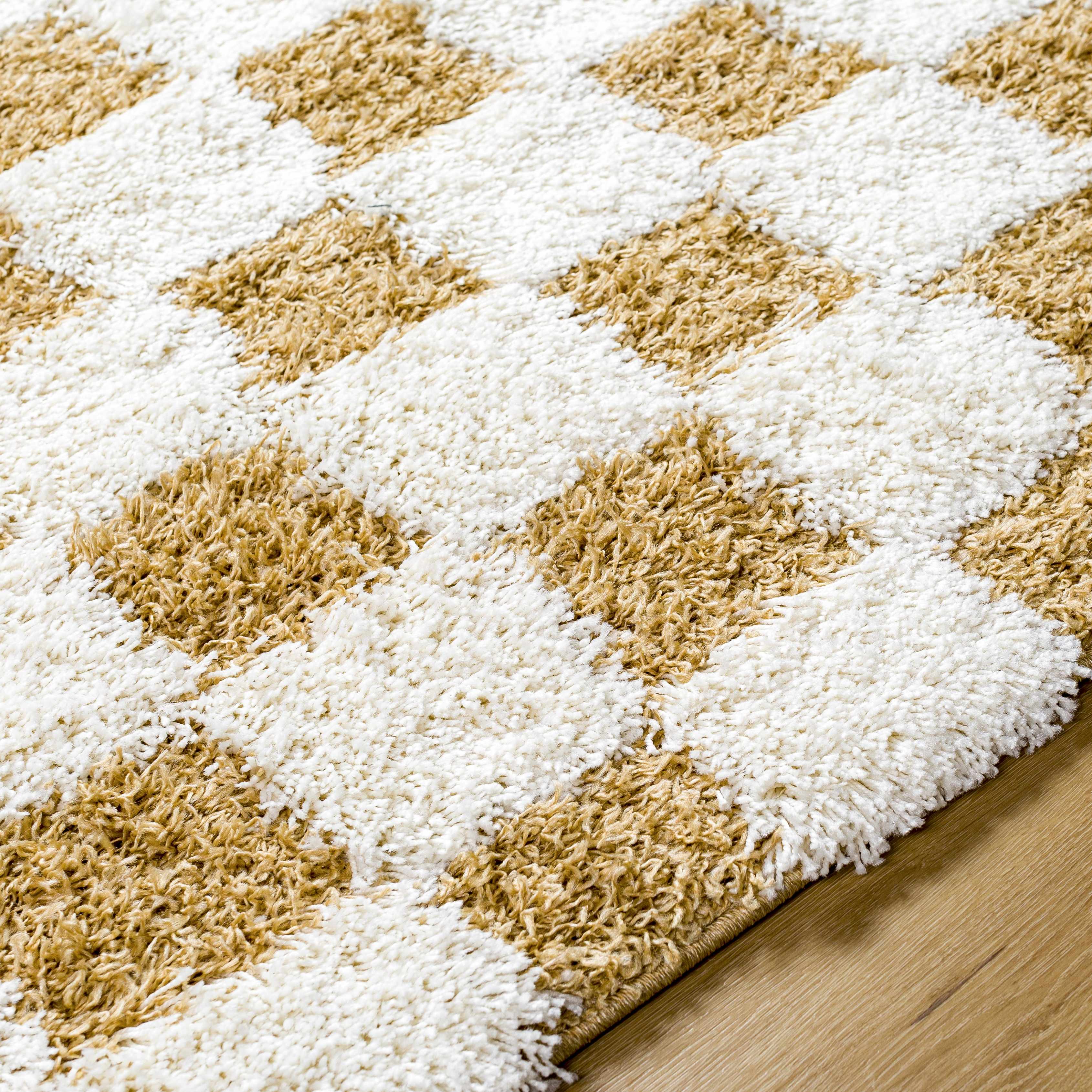 Atira Mustard Checkered Area Rug - Decor Addict, LLC