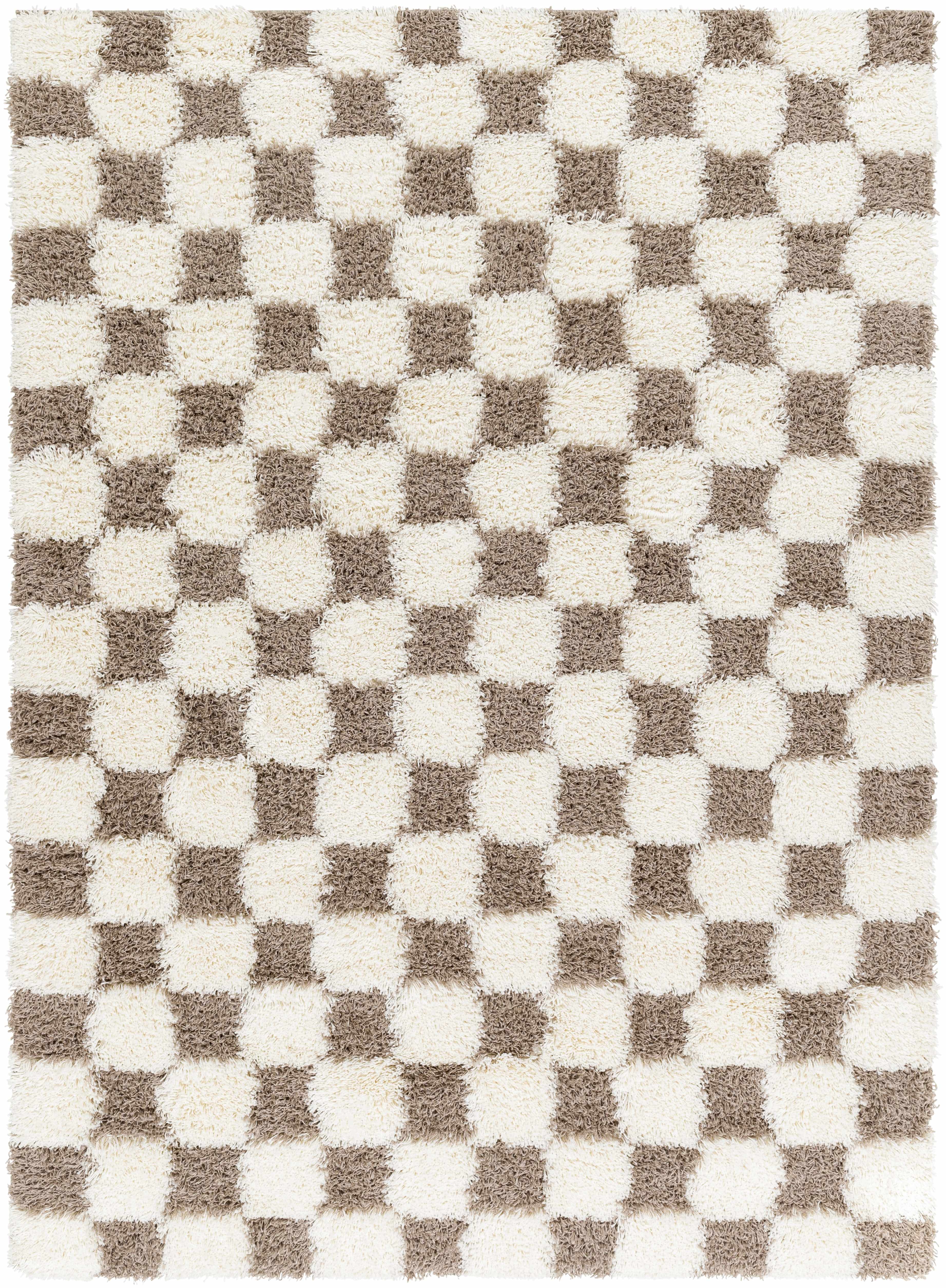 Atira Brown Checkered Area Rug - Decor Addict, LLC