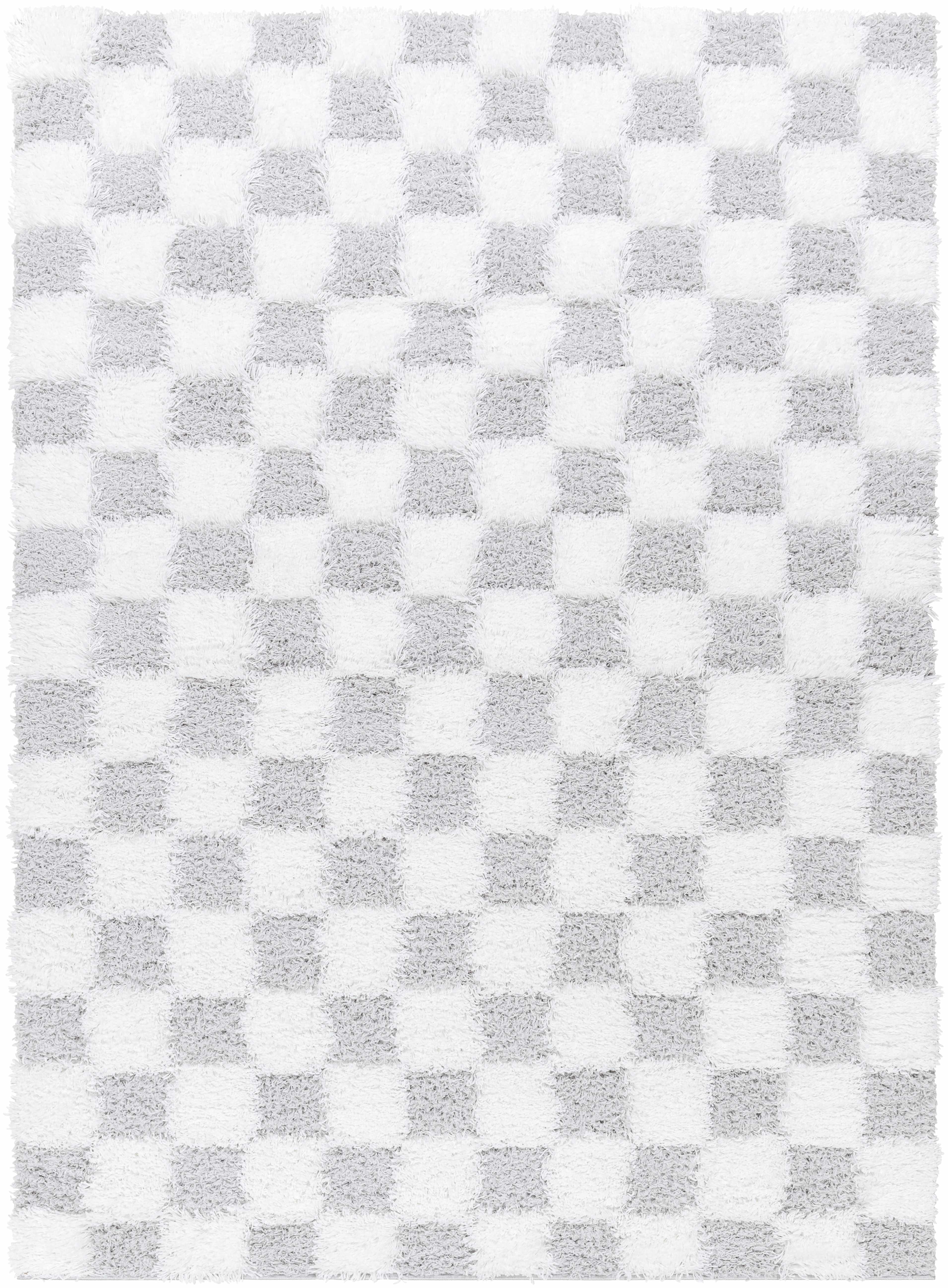 Atira Gray Checkered Area Rug - Decor Addict, LLC