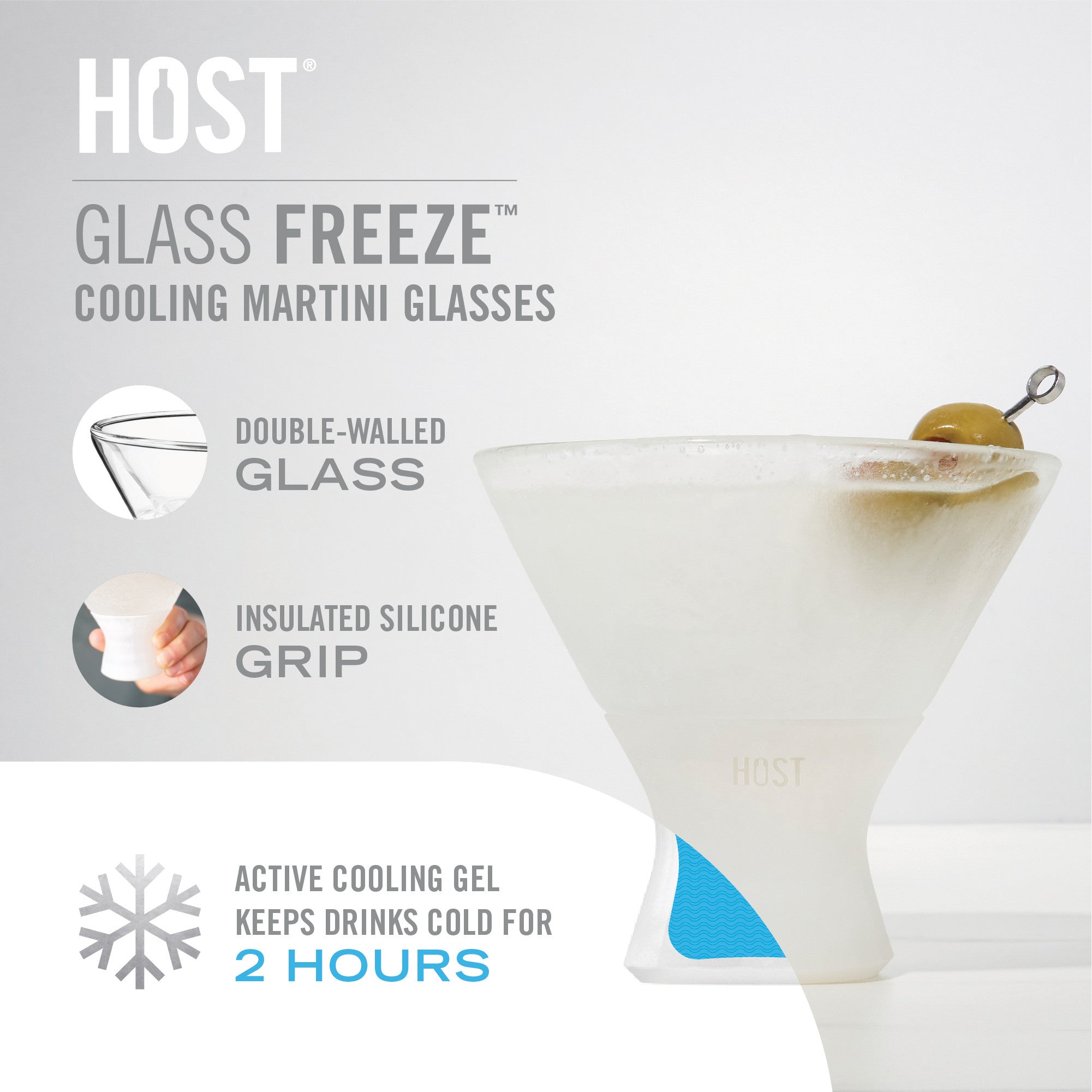 Glass Martini FREEZE™ , Set of 2 - Decor Addict, LLC
