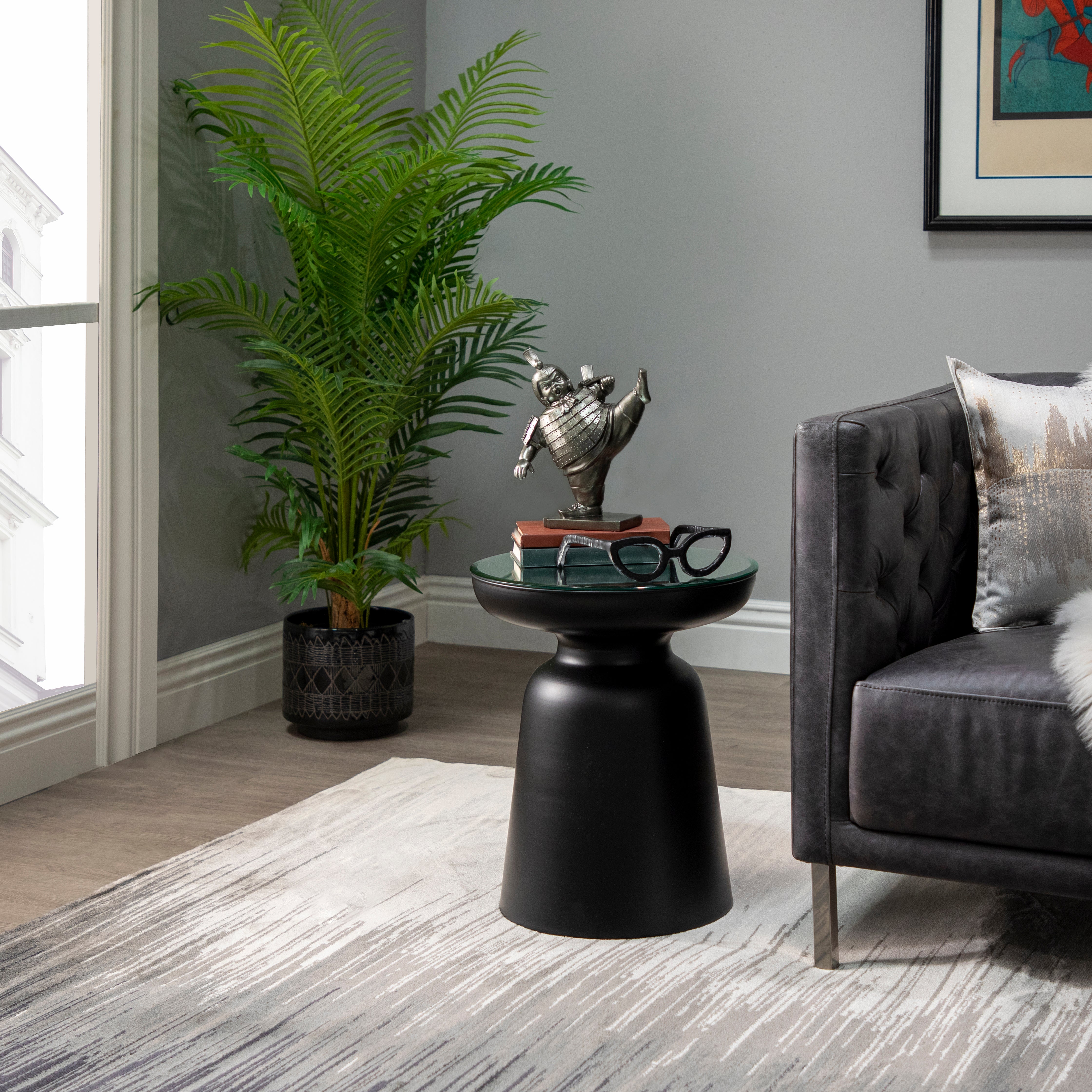 Aluminum Glasses Sculpture, Black - Decor Addict, LLC