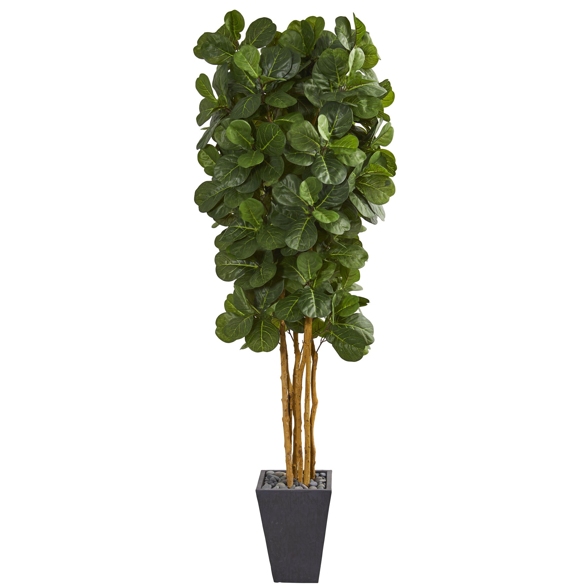 Fiddle Leaf Artificial Tree in Slate Planter - Decor Addict, LLC