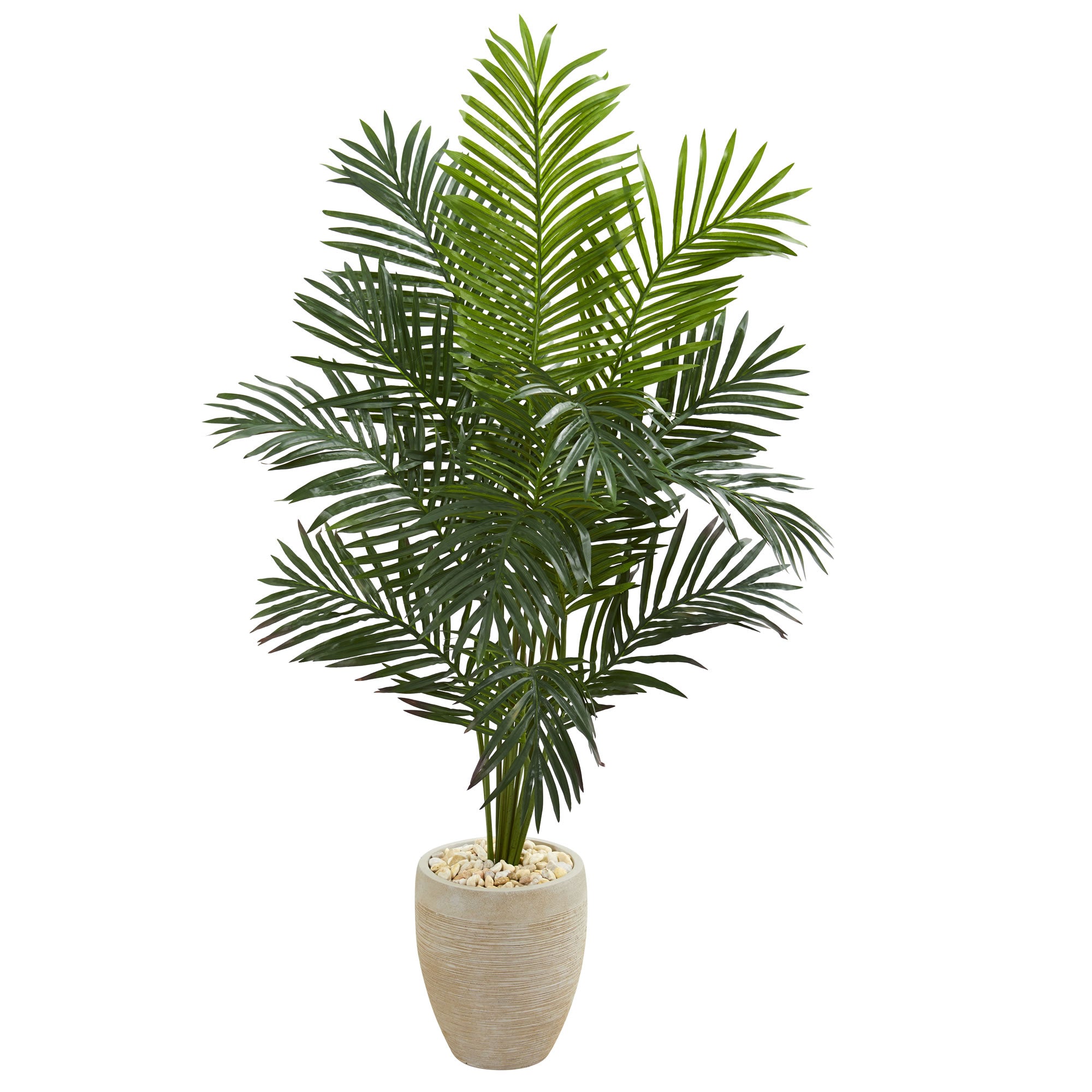 planter for palm tree Nearly Natural 5.5-ft Paradise Artificial Palm Tree in Sand Colored Planter
