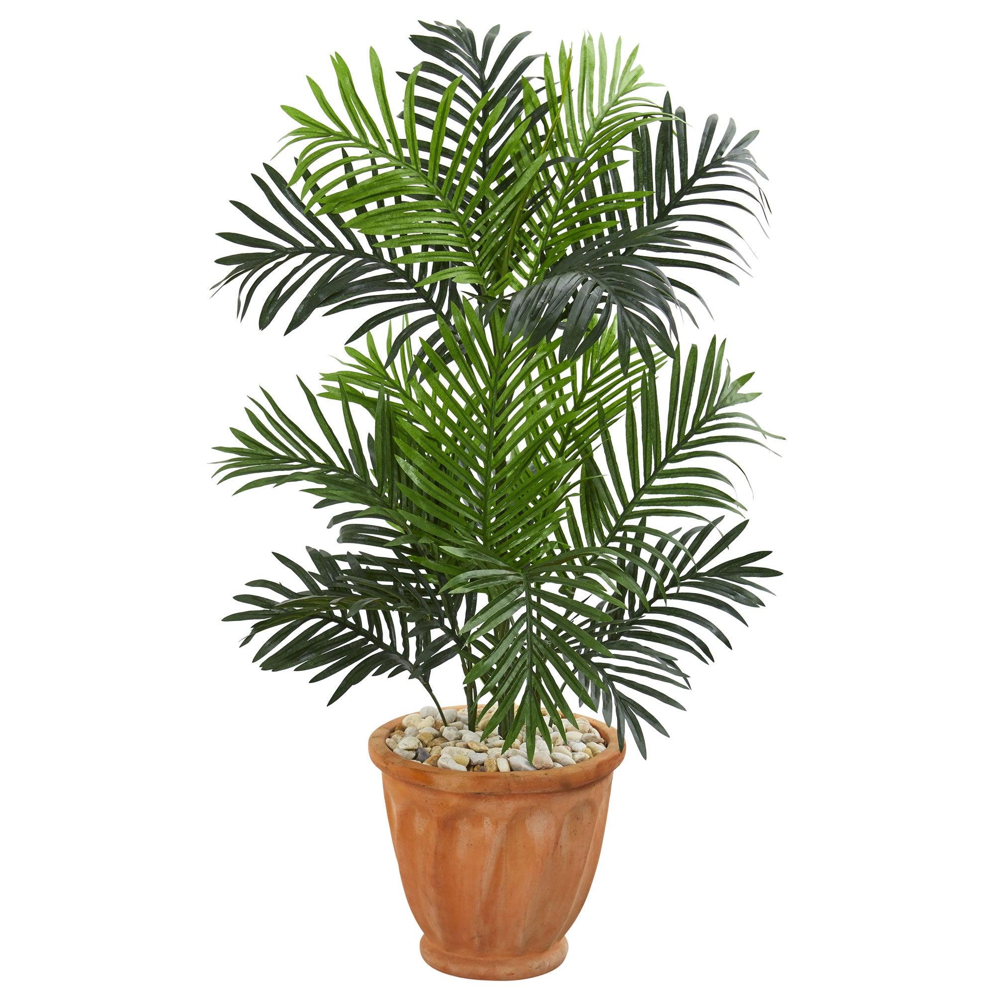 palm tree in a planter Nearly Natural 3.5' Paradise Palm Artificial Tree in Terra Cotta Planter