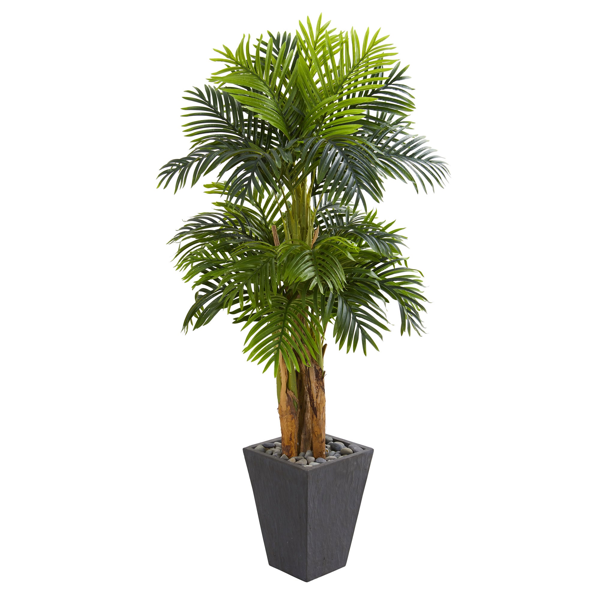 Nearly Natural 5' Travelers Artificial Palm Tree in Turquoise Planter