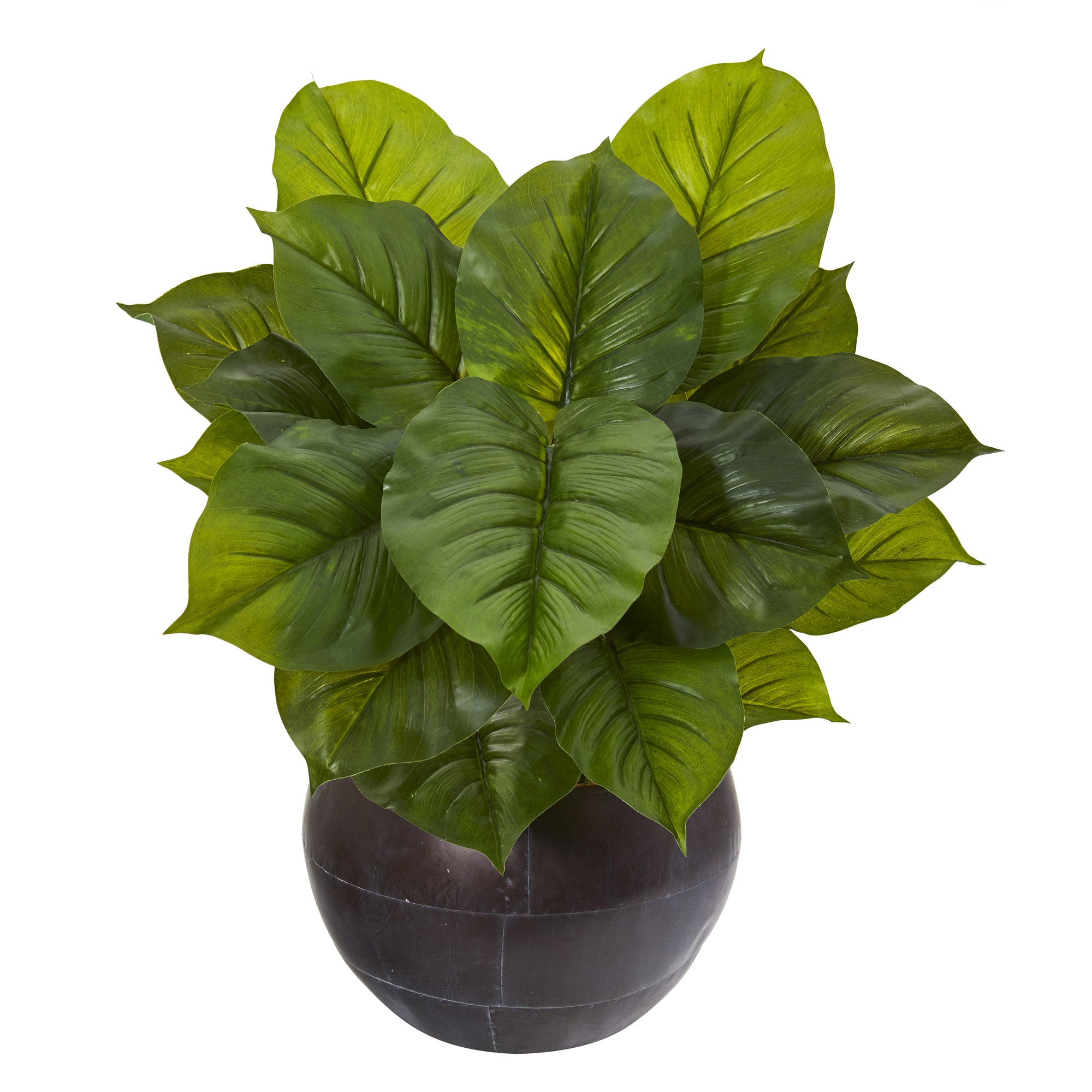 home depot artificial house plants 26" Large Philodendron Artificial Plant in Metal Bowl (Real Touch)