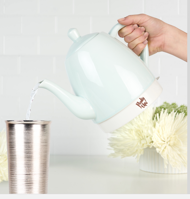 Noelle Grey Ceramic Electric Tea Kettle by Pinky Up