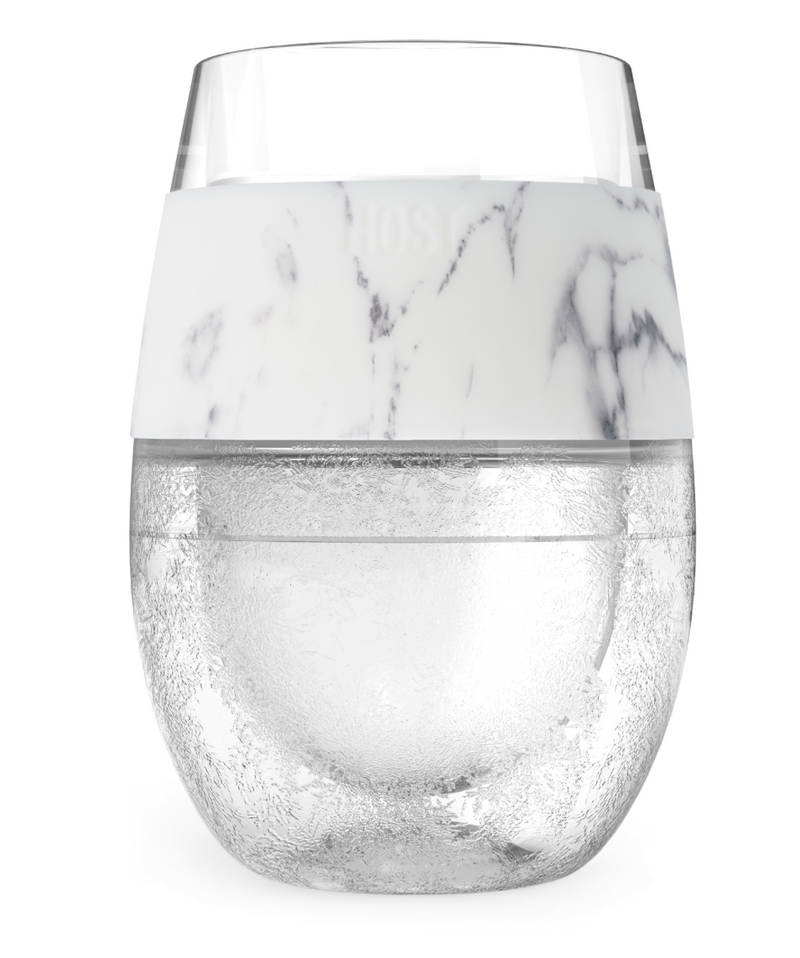 Host Freeze Insulated Martini Stemless Cocktail Glasses in Grey, Set of 2