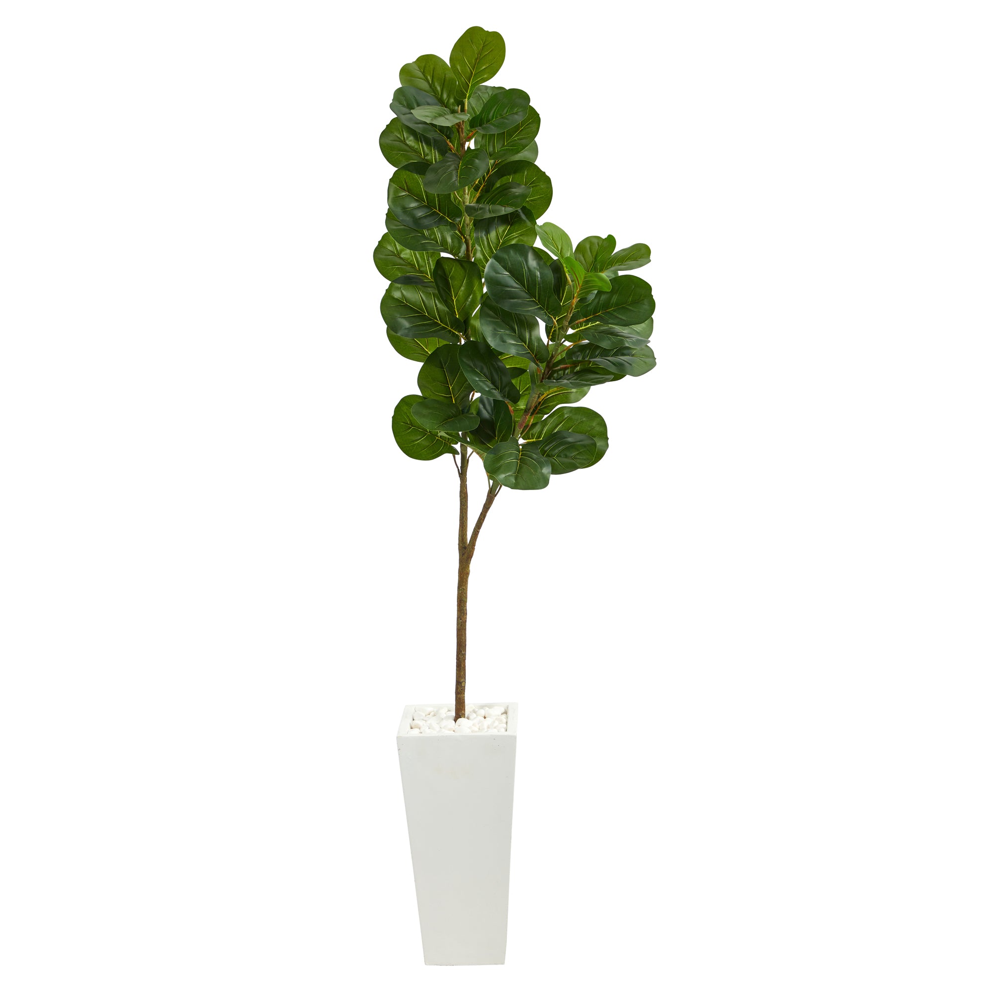 6’ Fiddle leaf Fig Artificial Tree in Tall White Planter - Decor Addict, LLC