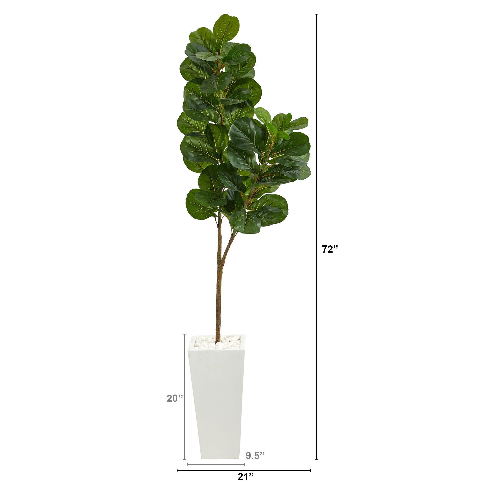 6’ Fiddle leaf Fig Artificial Tree in Tall White Planter - Decor Addict, LLC