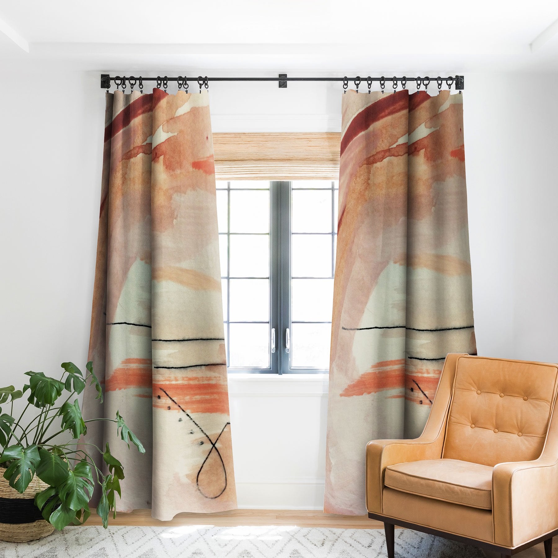 Alyssa Hamilton Art Aly 3 Minimal Pinks White Window Treatment - Decor Addict, LLC